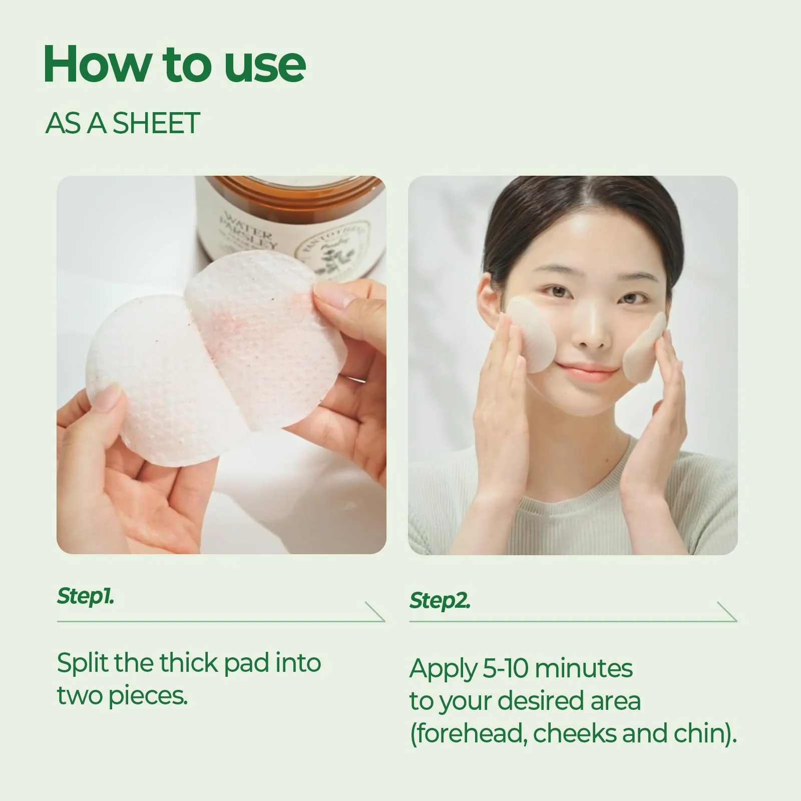SKINFOOD Pantothenic Water Parsley Clear Toner Pad, Daily Exfoliating Pads for Sensitive Skin, Korean Skincare Sebum Control Face Toner for Trouble Skin, 8.81 oz (60 Pads) - Image 2