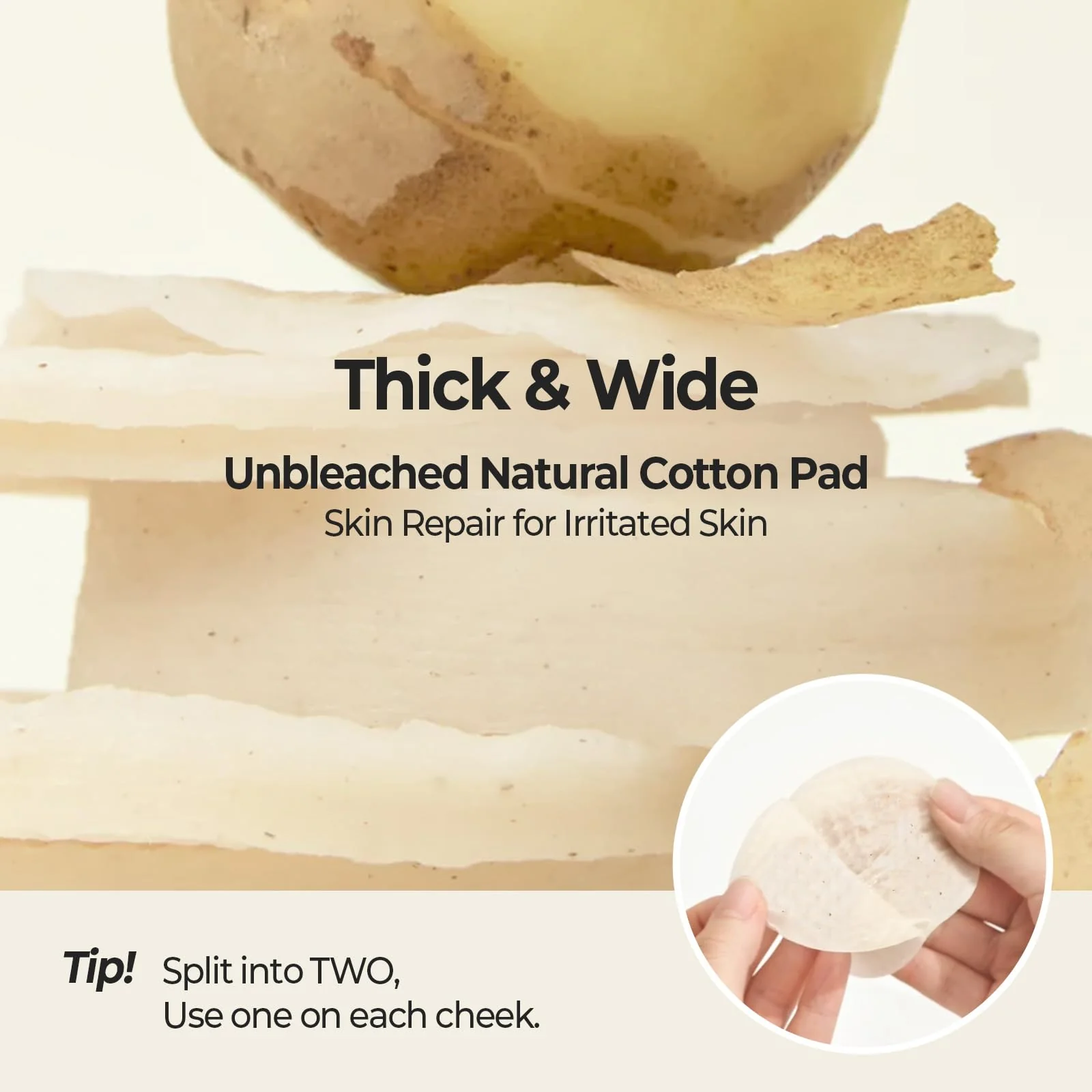 SKINFOOD Potato Madecassoside Soothing Toner Pad, Korean Skincare Facial Toner, Blemish Pads, Damaged Skin Barrier Improvement, Redness Relief, 8.81 oz (60 Pads) - Image 6