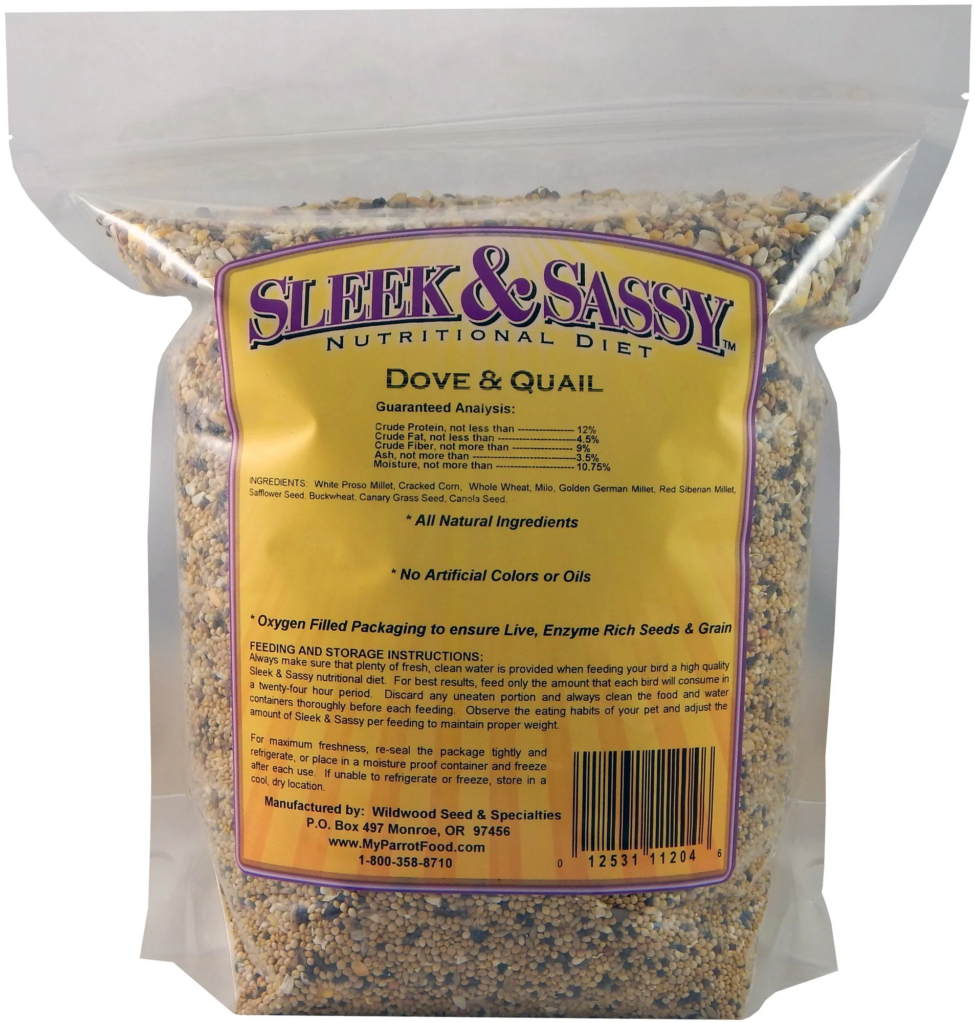 SLEEK & SASSY Dove & Quail Bird Food (4 lbs.) - Image 2