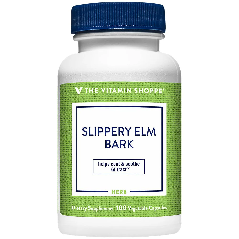 Slippery Elm Bark a Helps Coat & Soothe The GI Tract (100 Vegetable Capsules)