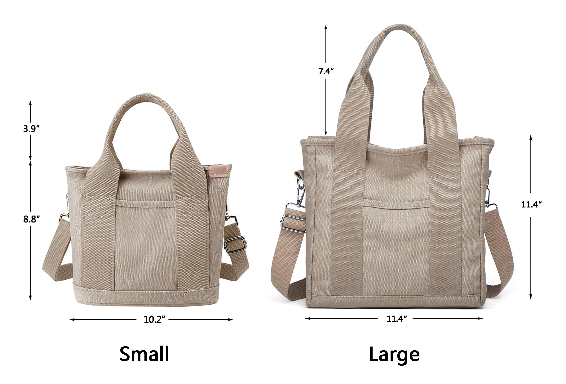 Small Tote Bag with Zipper Tote Bag for Women Canvas Crossbody Bag Shoulder Bag Satchel Hobo Bag Messenger Bag 2024 - Image 6