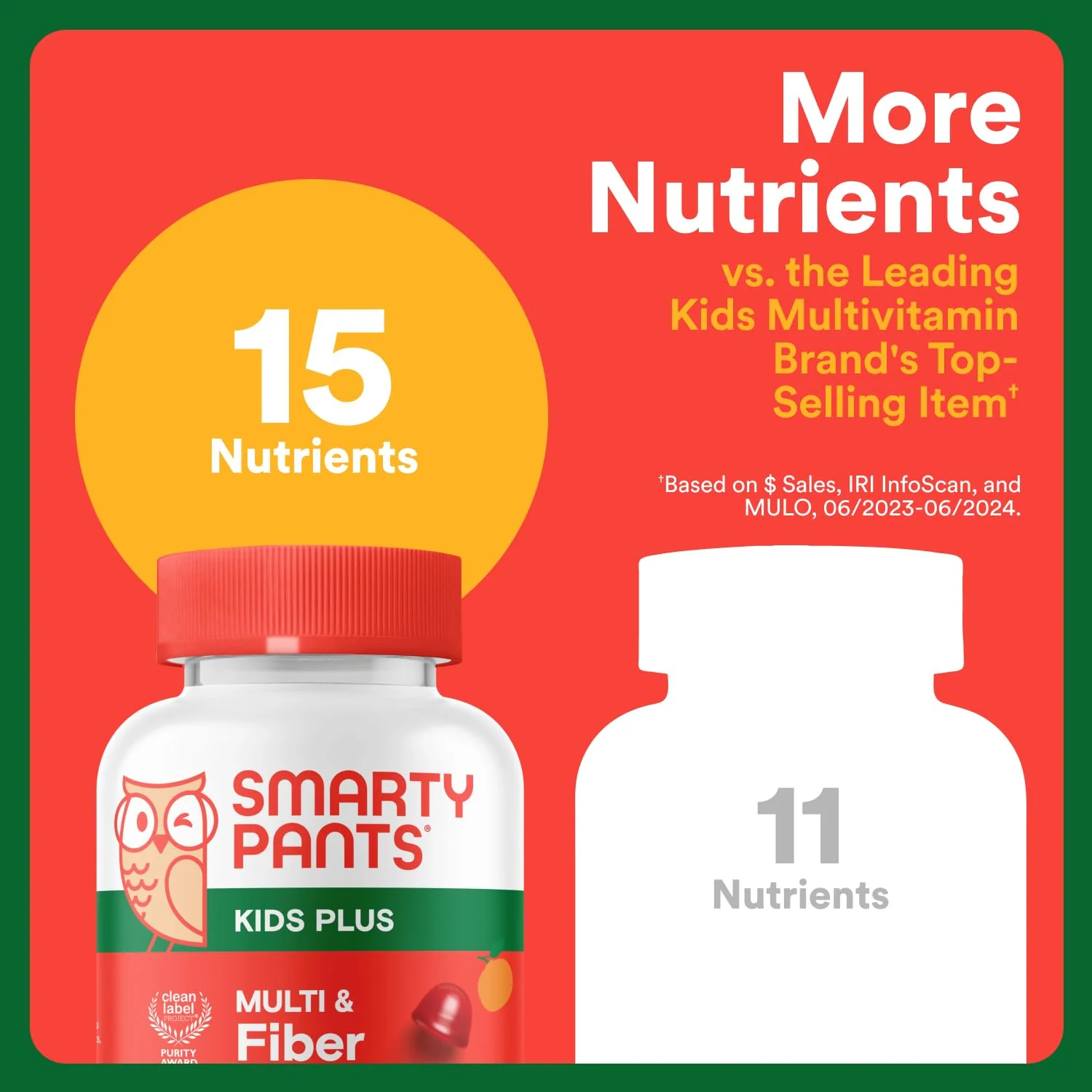 SmartyPants Kids Multivitamin & Fiber Gummies: Prebiotic Fiber to Support Kids Digestion with Vitamin D3, C, Vitamin B12, B6, A, Zinc, Biotin, Folate, Three Fruit Flavors, 90 Count (30 Day Supply) - Image 10