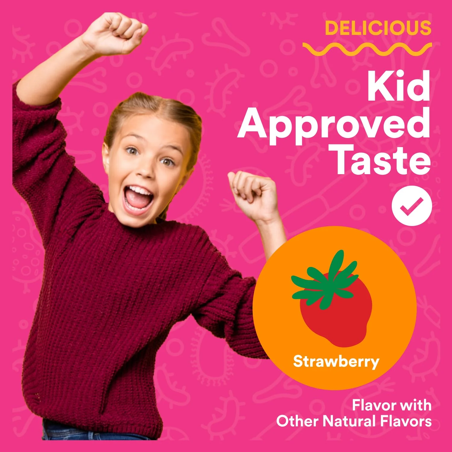 SmartyPants Kids Probiotic & Prebiotic Gummies for Digestive Health: Gut Health Supplement, Clinically Studied Prebiotic for Immune Support, Strawberry, 60 Count (30 Day Supply) - Image 8