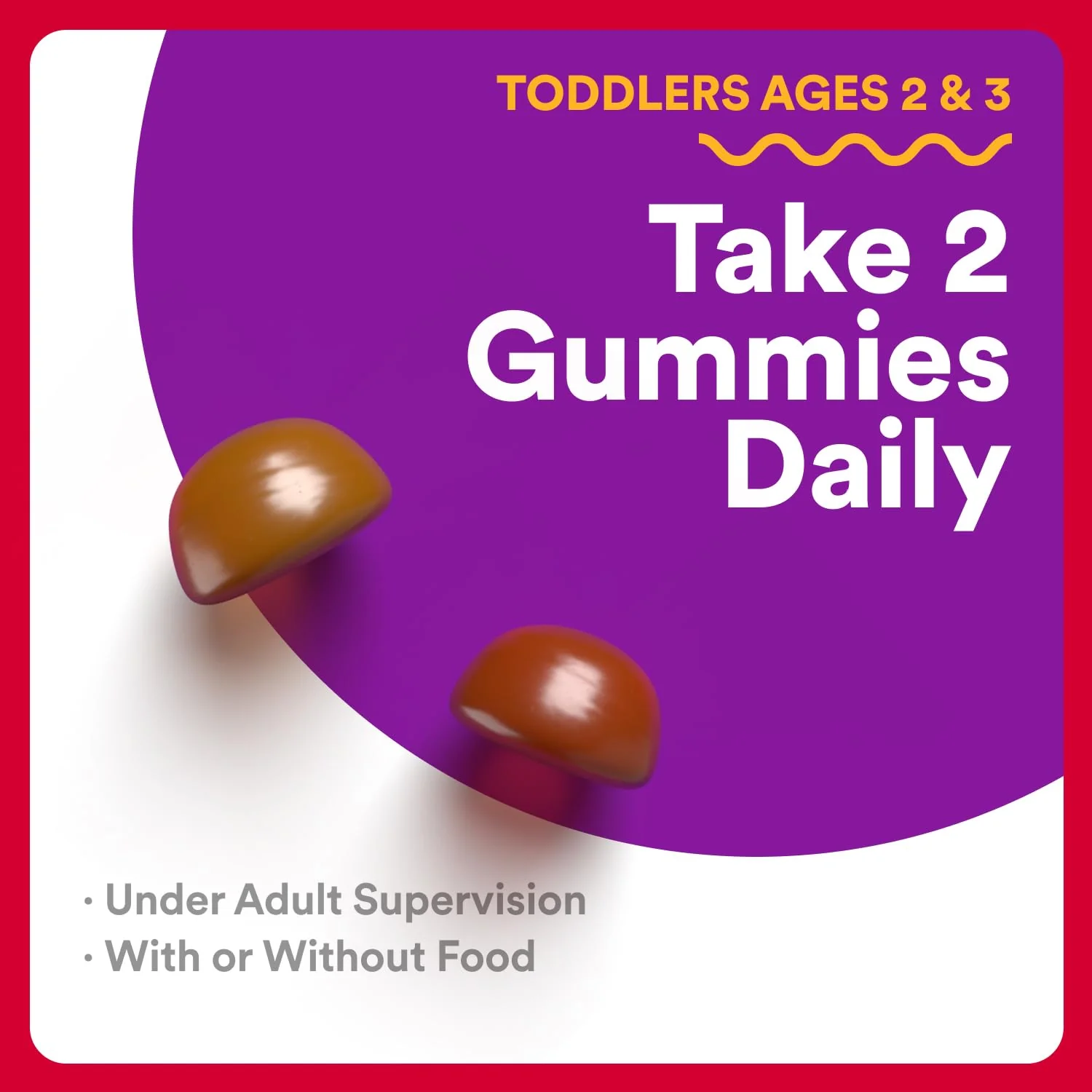SmartyPants Organic Toddler Multivitamin Gummies: Probiotics, Omega 3 (ALA), Vitamin D3, C, Vitamin B12, B6, A, K & Zinc, Beta Carotene, Gluten Free, Three Fruit Flavors, 60 Count (30 Day Supply) - Image 7