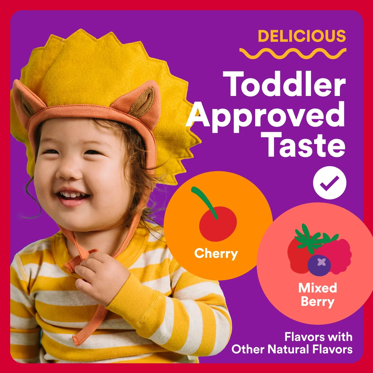 SmartyPants Organic Toddler Multivitamin Gummies: Probiotics, Omega 3 (ALA), Vitamin D3, C, Vitamin B12, B6, A, K & Zinc, Beta Carotene, Gluten Free, Three Fruit Flavors, 60 Count (30 Day Supply) - Image 8