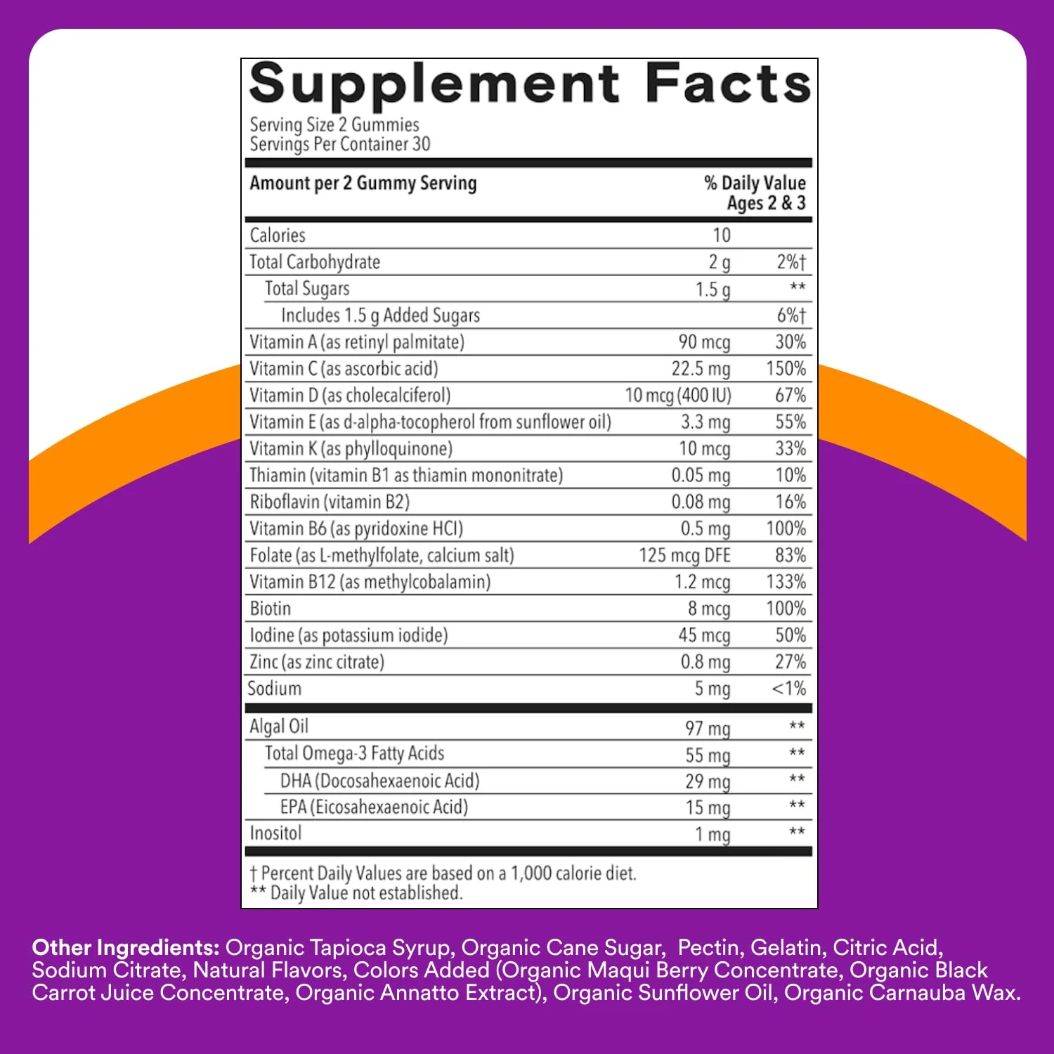 SmartyPants Toddler Multivitamin Gummies, Omega 3 (DHA/EPA), Vitamins D3, C, Vitamin B12, B6, A, K & Zinc, Biotin, Gluten Free, Three Fruit Flavors, 60 Count (30 Day Supply) - Image 13