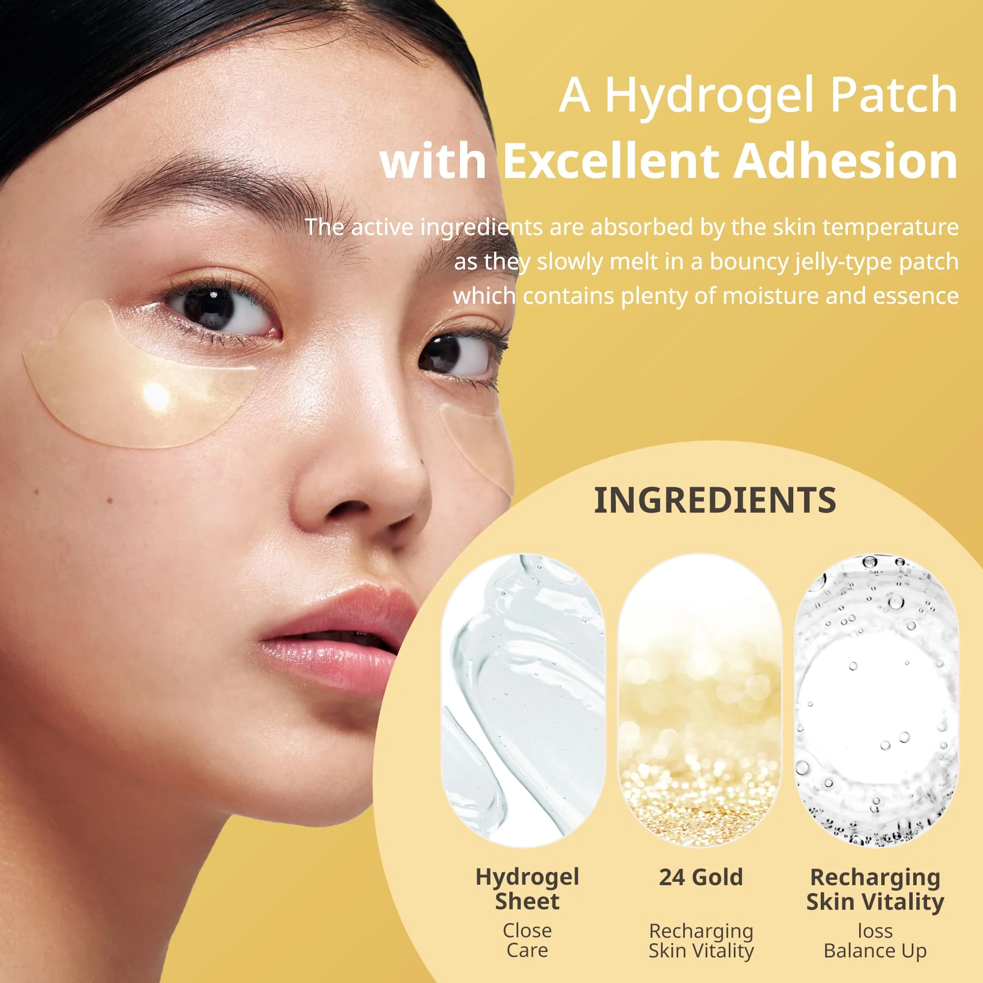 Snp 11,900mg Collagen + 24K Gold Firming Eye Patch | Wrinkles Firming Under Eye Patch | Tightening & Hydrating for All Skin | Under Eye Patches for Dark Circles | Korean Skincare Eye Mask | 60 Patches - Image 6