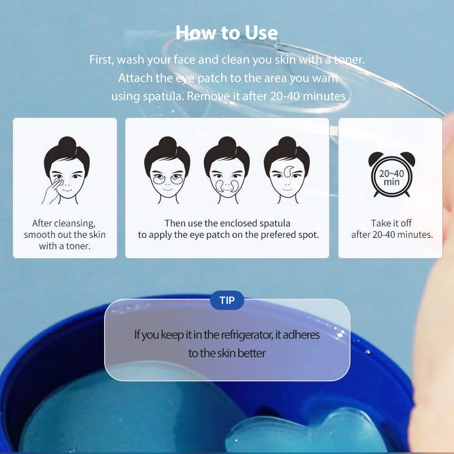 Snp 12,000ppm Bird's Nest + Hyaluronic Acid Eye Patch | Hydrating and Cooling for All Skin Types | Maximum Hydration Eye Patches | Korean Skincare Eye Mask | 60 Patches - Image 4