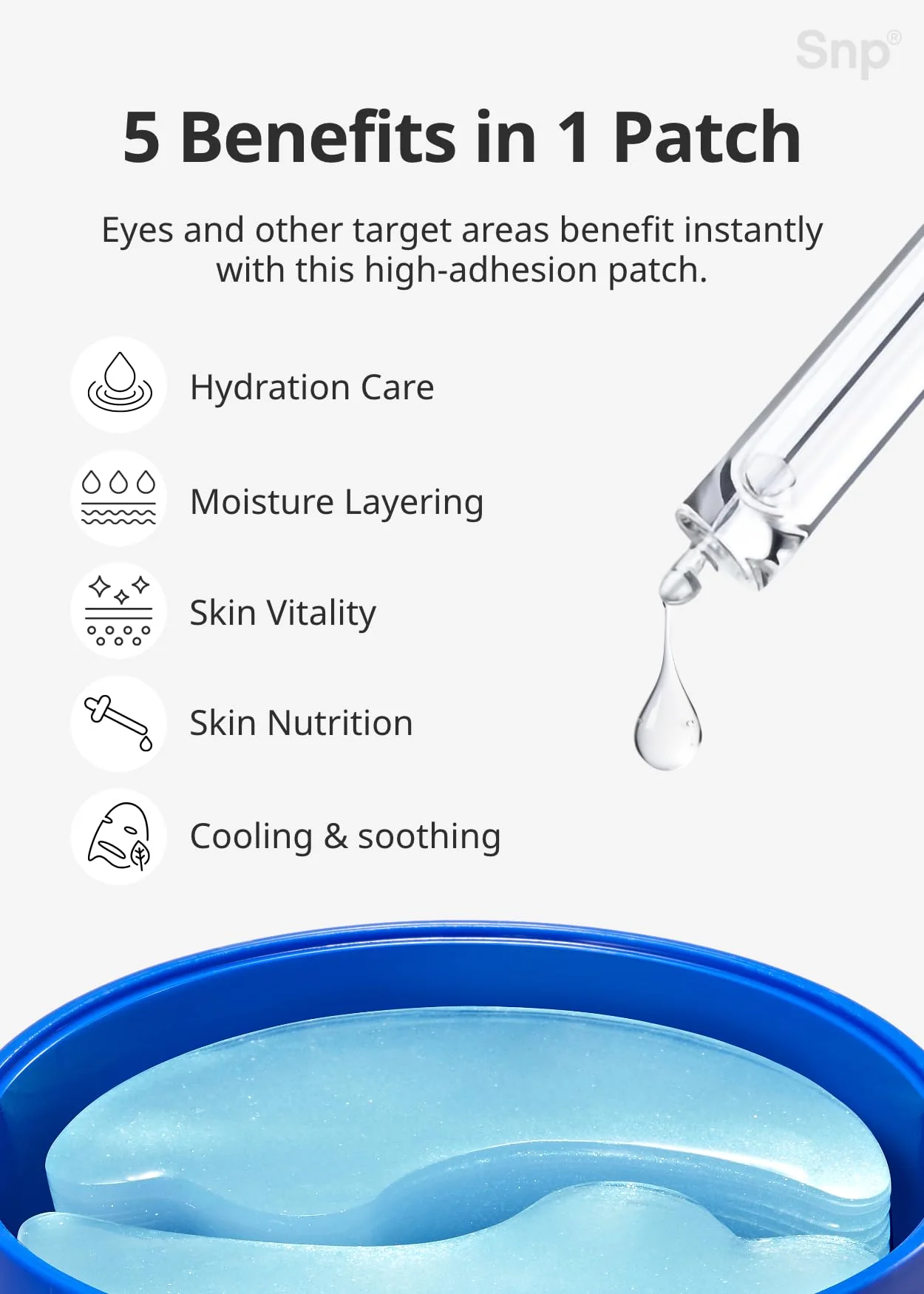 Snp 12,000ppm Bird's Nest + Hyaluronic Acid Eye Patch | Hydrating and Cooling for All Skin Types | Maximum Hydration Eye Patches | Korean Skincare Eye Mask | 60 Patches - Image 8