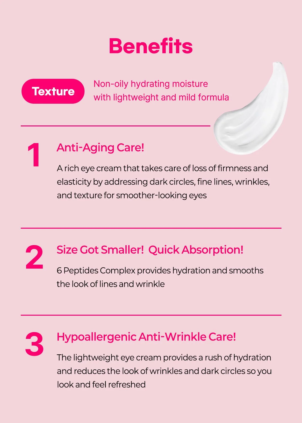 Snp 6 Peptides + 5 Hyaluronic Acid Eye Cream | Moisturizing & Soothing Under Eye Cream for Dark Circles and Puffiness | Korean Skincare Eye Repair Lotion | Peptaronic | 1.69 Fl Oz - Image 8