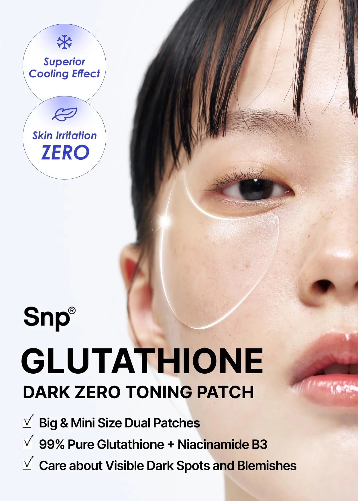 SNP 99% Glutathione + Niacinamide B3 Eye Patch | Nourishing Under Eye Patches for Blemishes and Dark Spots | Under Masks for Puffy Eyes and Dark Circles | Korean Skincare | 60 Patches - Image 6