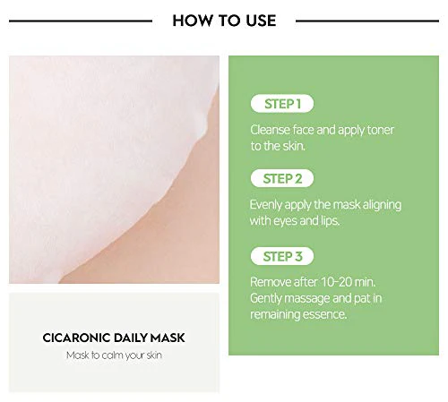 SNP Cicaronic Ampoule Sheet Mask | Soothing, Hydrating, and Calming for All Sensitive Skin Types with Cica, Hyaluronic | Face Masks Skincare | Korean Skin Care Facial Mask | 10 Sheets - Image 3