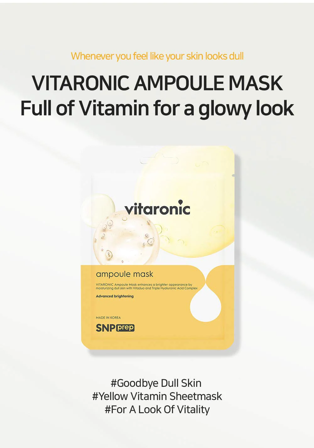 SNP Vitaronic Ampoule Sheet Mask | Nourishing, Moisturizing, and Refreshing for All Skin Types with Vitamin B, C, D, and E | Face Masks Skincare | Korean Skin Care Facial Mask | 10 Sheets - Image 8