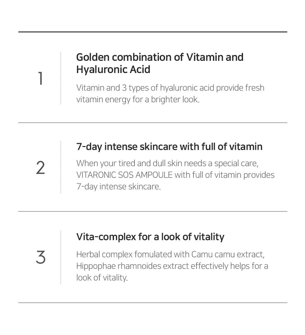 Snp Vitaronic SOS Ampoule | 1 Week Facial Supply Nourishing and Moisturizing for All Skin Types | Korean Skin Care Face Moisturizer | Vitamin Facial Moisturizer | 7 Vials - 1.5ml per Vial - Image 4