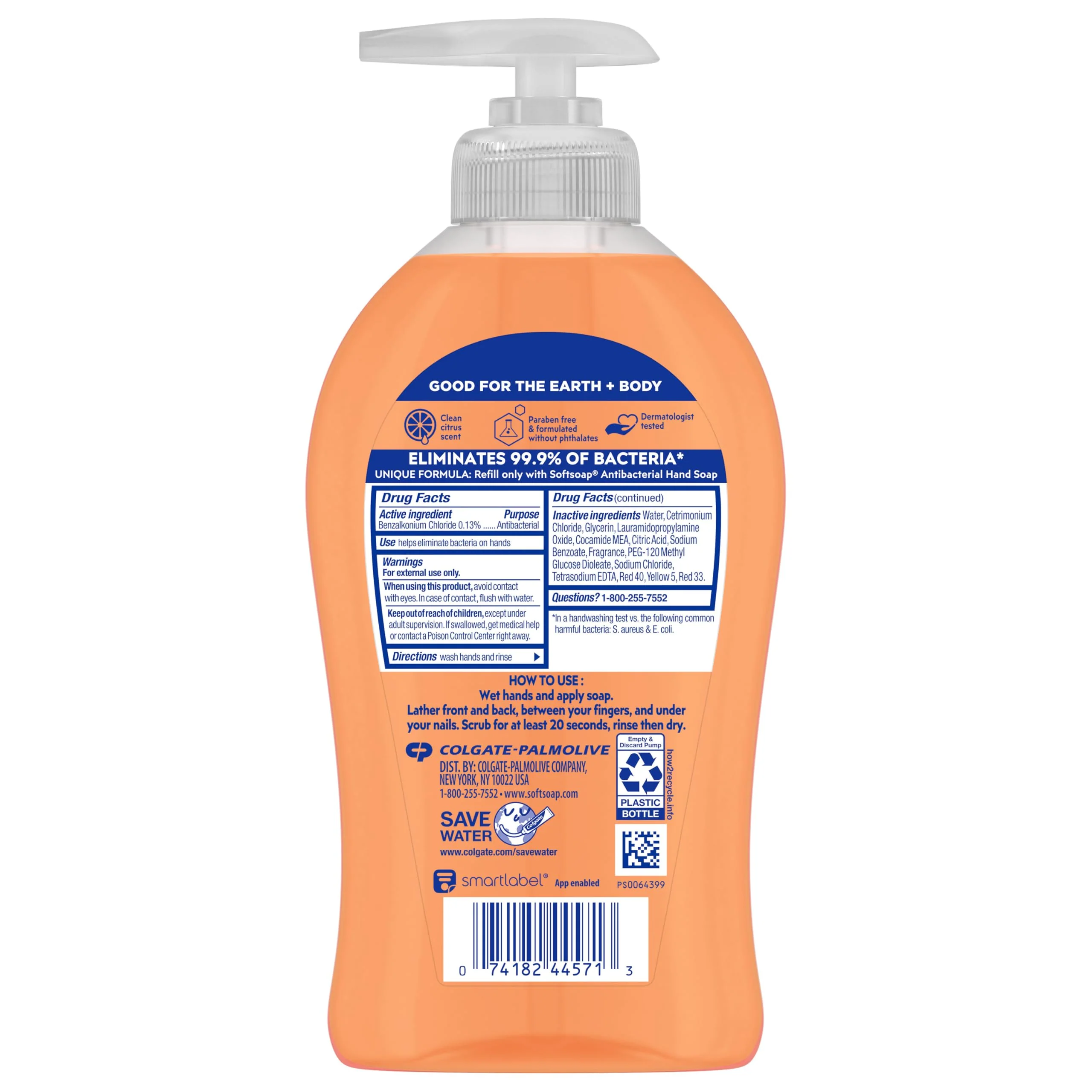 Softsoap Antibacterial Liquid Hand Soap, Crisp Clean Scent, 11.25 Ounce, 6 Pack - Image 3