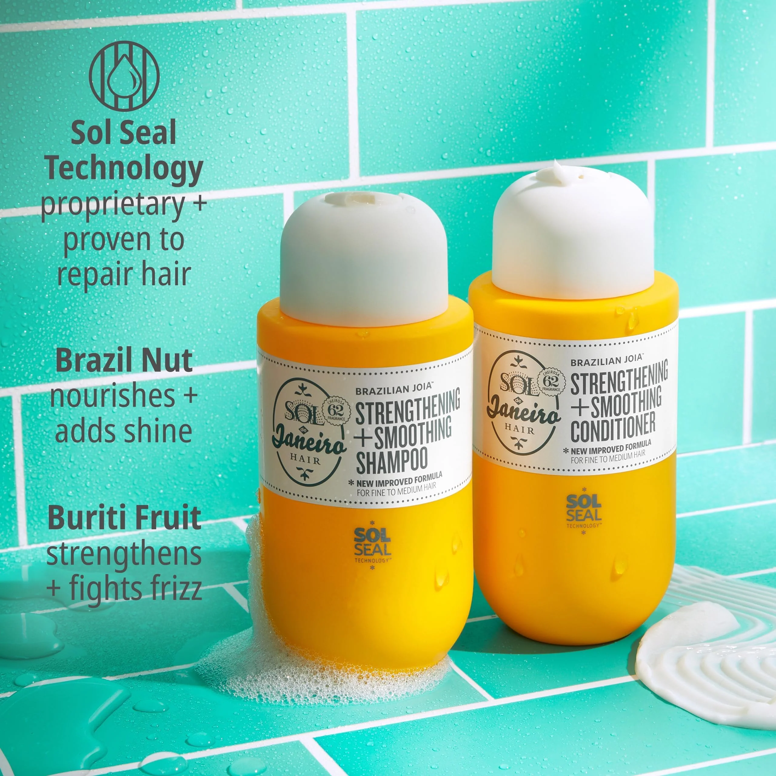 Sol de Janeiro Ultimate Shower Bundle | Travel Size Mini Brazilian Play Moisturizing Shower Cream Gel Body Wash + Brazilian Joia Damage Repairing Shampoo and Conditioner Set | Amazon Exclusive - Image 2