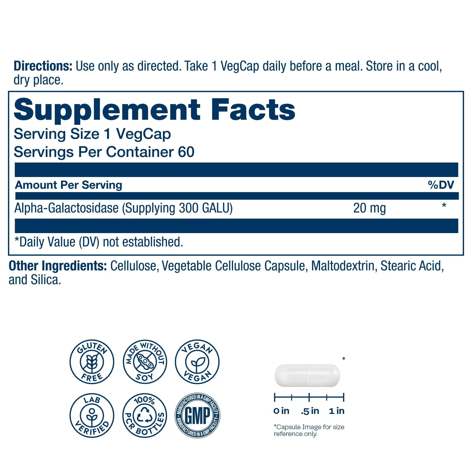 SOLARAY Bean Enzyme 300 GalU - Alpha Galactosidase Digestive Enzymes for Women and Men - Digestive Health Supplement - Supports Occasional Bloating for Adults - 60 Servings, 60 VegCaps - Image 6