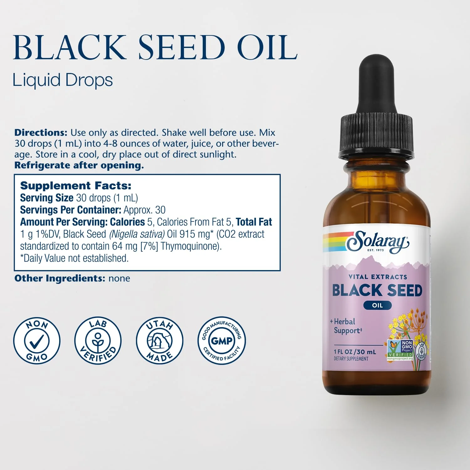 Solaray, Black Seed 7% Thymoquinone, 1 Fl Oz - Image 3