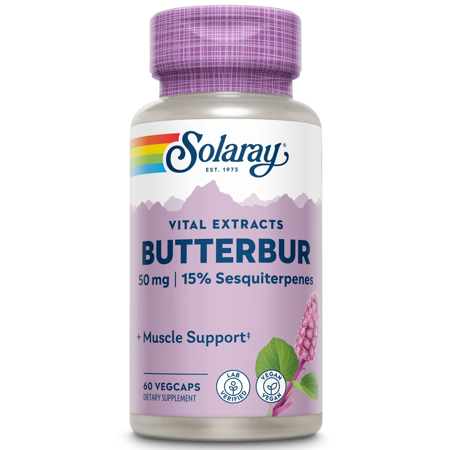 SOLARAY Butterbur Root Extract 50 mg Supplement for Men & Women - Powerful Herbal Support, Vegan Butterbur Capsules - 60 Veg Caps - Image 2