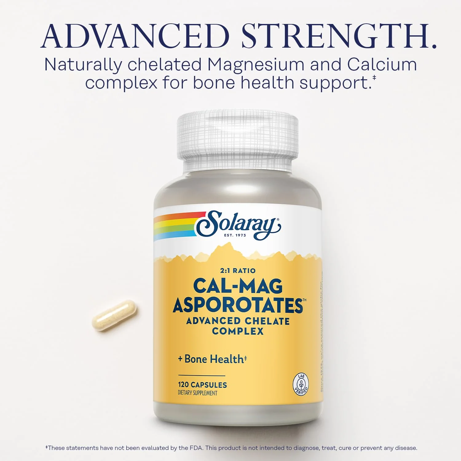 Solaray Calcium & Magnesium Asporotate 2:1, Capsule (Btl-Plastic) | 120ct - Image 3