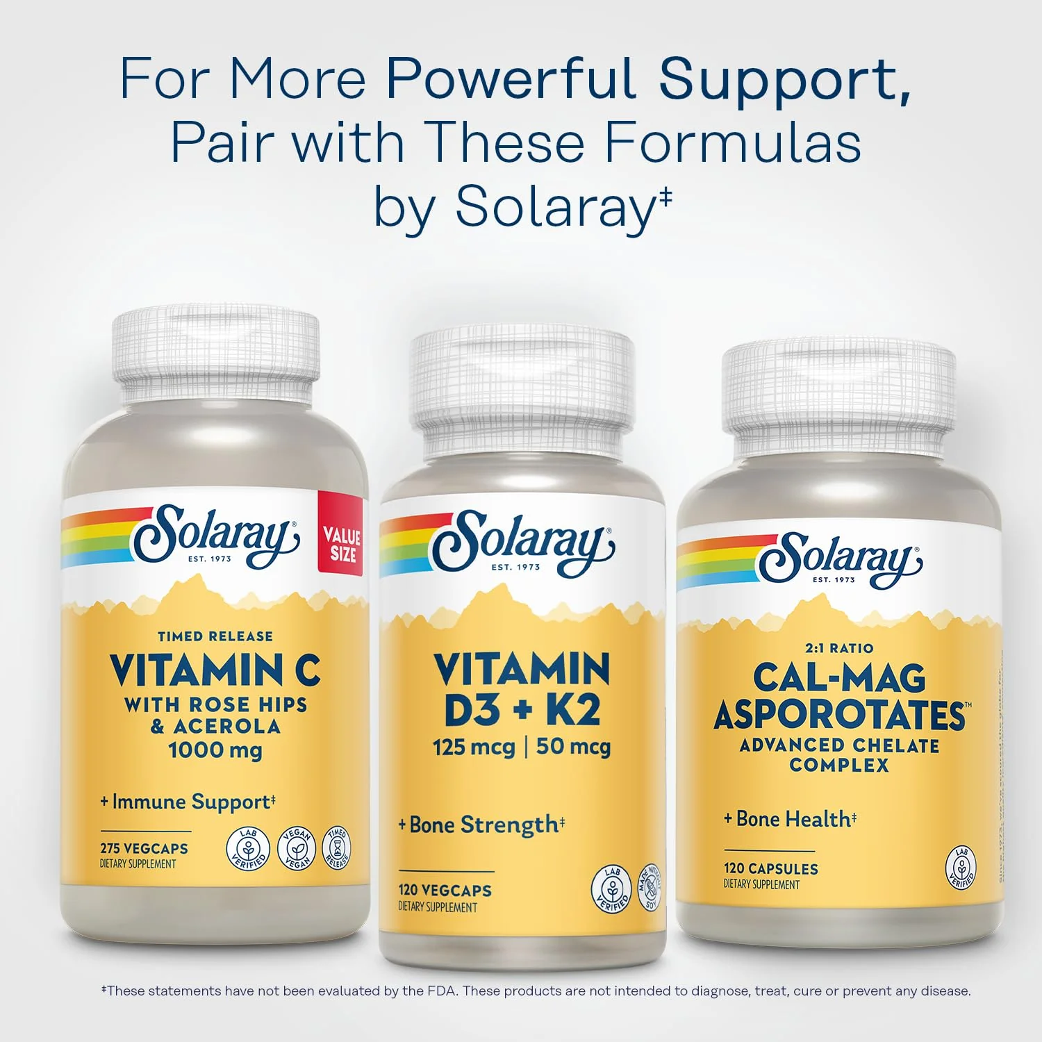Solaray Calcium & Magnesium Asporotate 2:1, Capsule (Btl-Plastic) | 120ct - Image 6