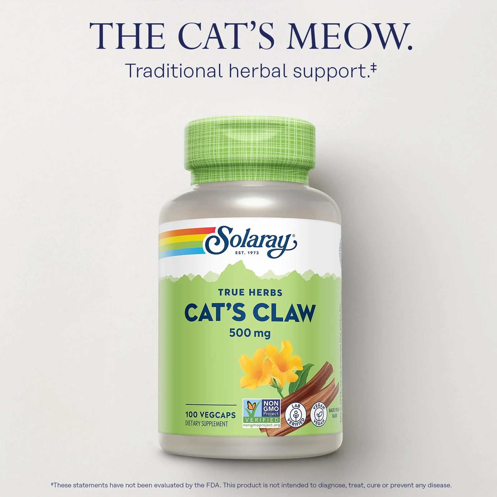 SOLARAY Cat's Claw Bark 500mg | Healthy Immune & Digestive System Function Support | May Help Protect Brain Function | Joint Health Support | 100ct - Image 3