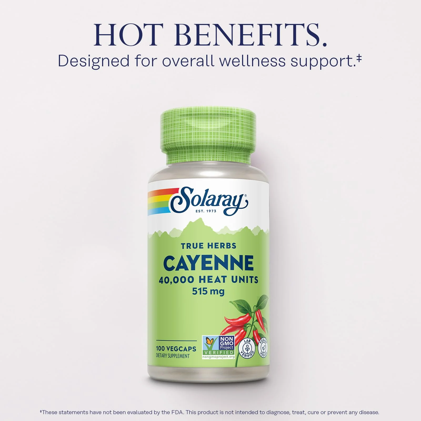 Solaray Cayenne 40,000 Heat Units - Cayenne Pepper Capsule Supplement for Women & Men, 515 mg per Capsule, Capsaicin Supplements, Health and Wellness Support - 100 Ct Veg Caps - Image 3