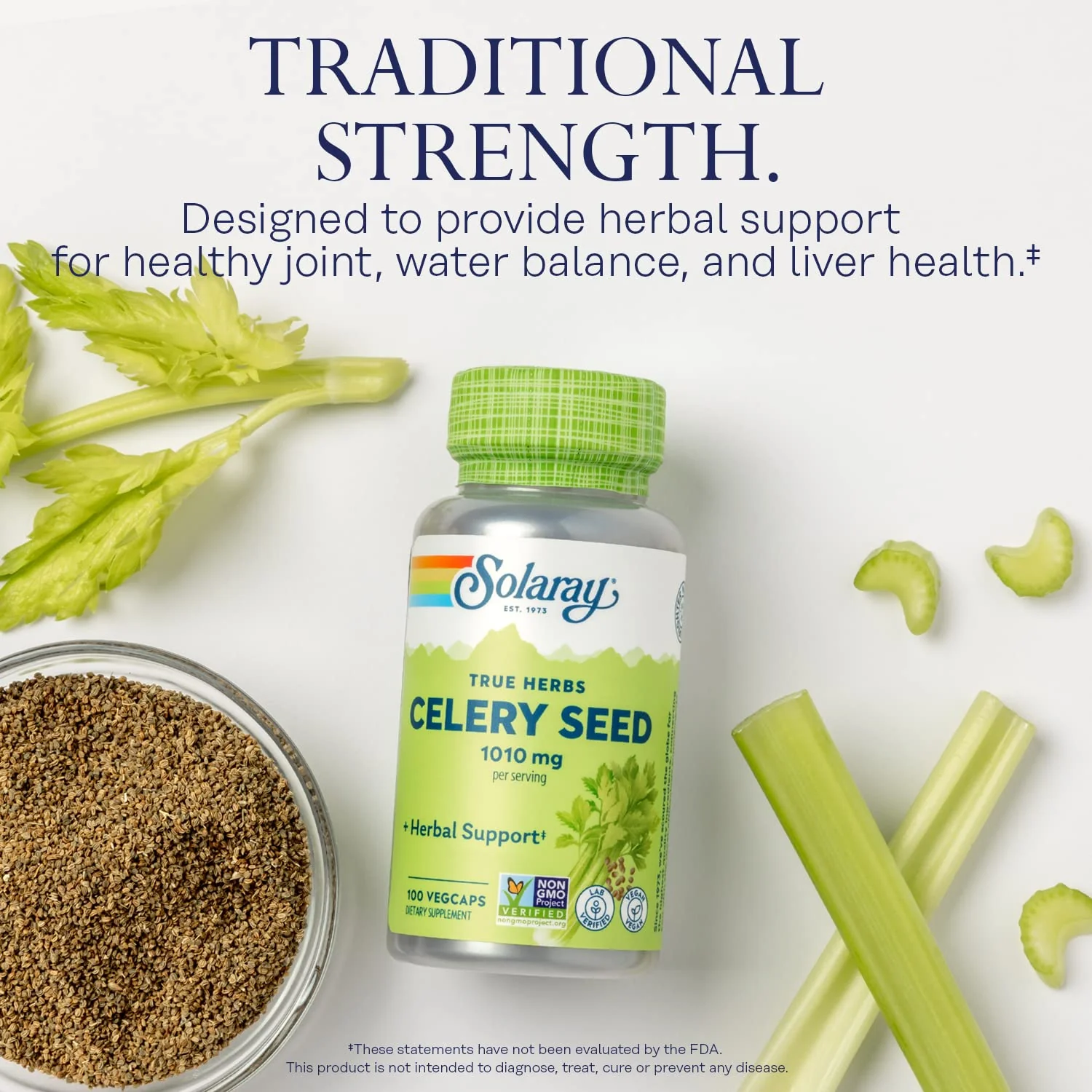 Solaray Celery Seed, 505mg, 100 Vegetarian Capsules - Image 5