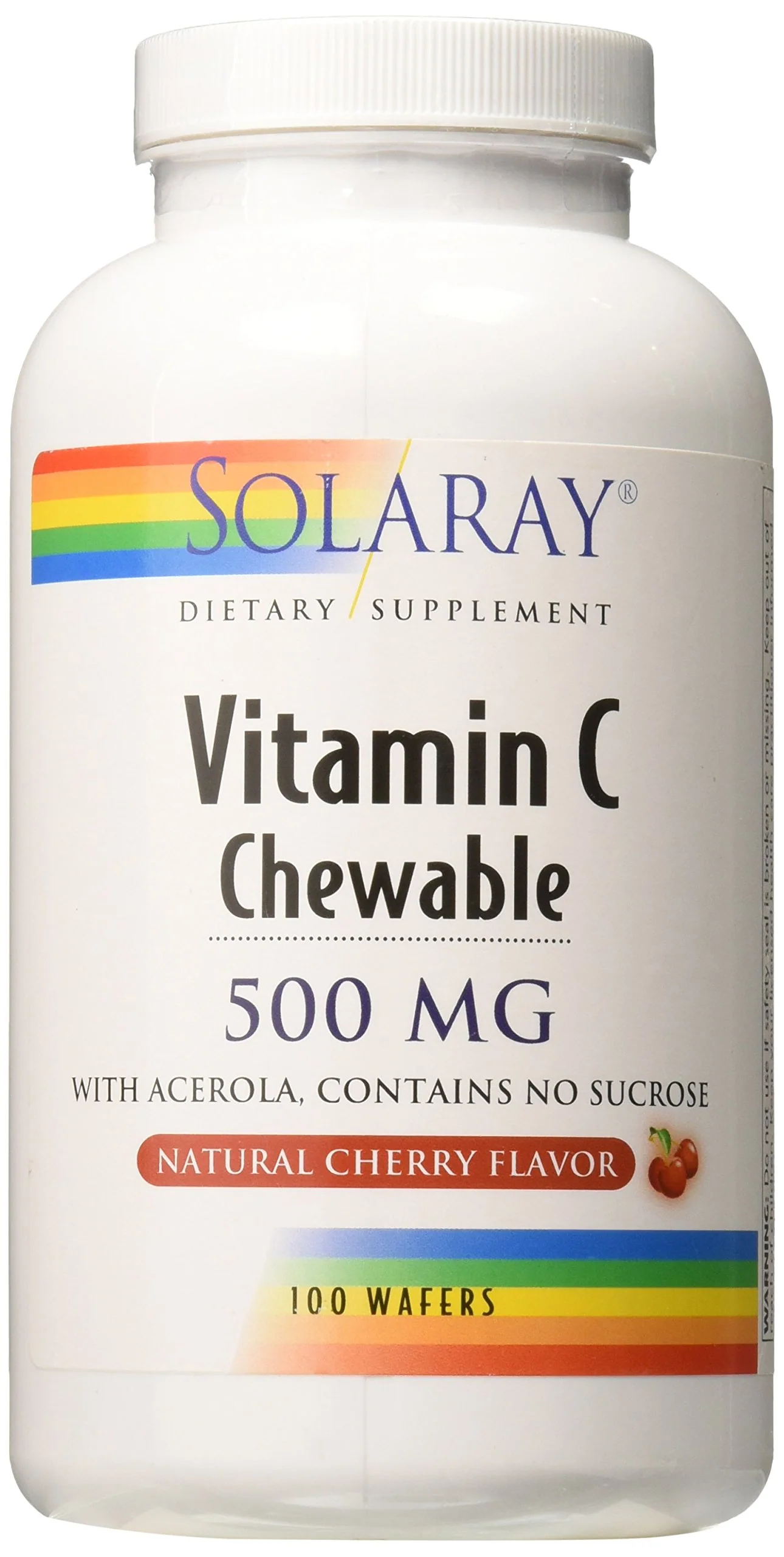 SOLARAY Chewable Vitamin C 500 mg, Natural Cherry Flavor with Natural Sweeteners, Antioxidant and Immune Support Supplement with Whole Food Base, 60-Day Guarantee, 100 Servings, 100 Chewables - Image 4