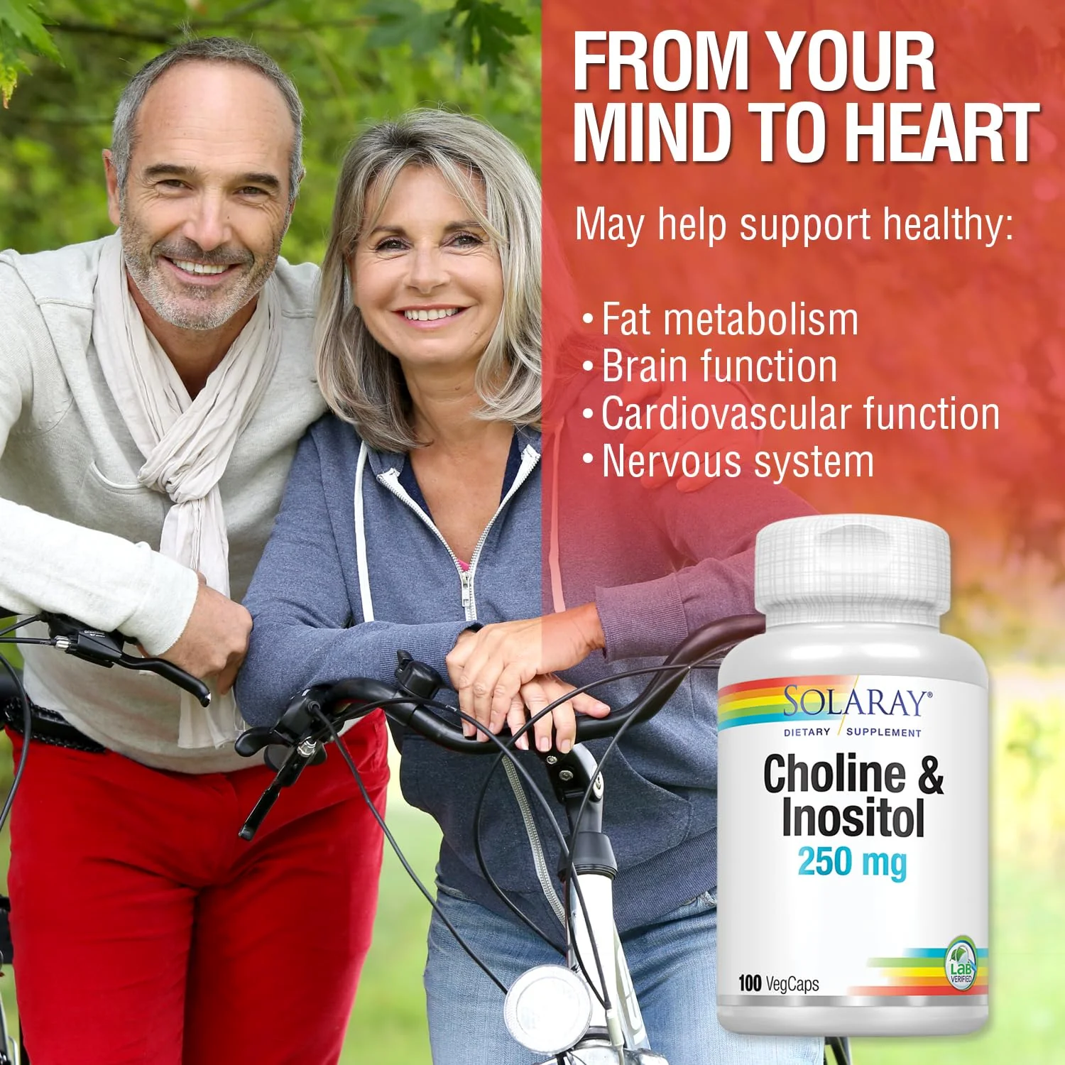 SOLARAY Choline & Inositol 250 mg | Two-Nutrient Combo for Healthy Fat Metabolism, Brain Function Support | 100 VegCaps - Image 5