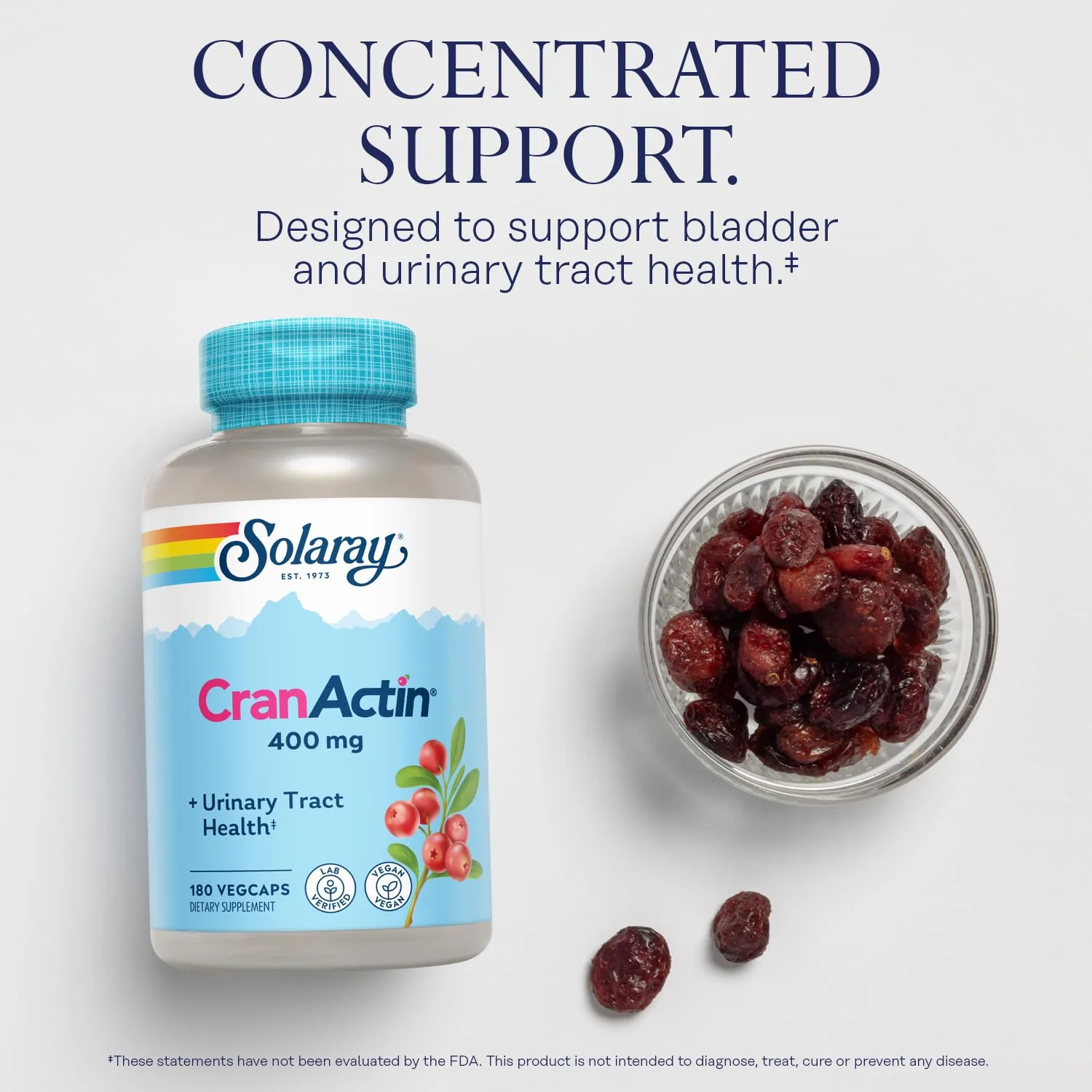 Solaray Cranactin Cranberry AF Extract Capsules, 400 mg, 180 Count - Image 6