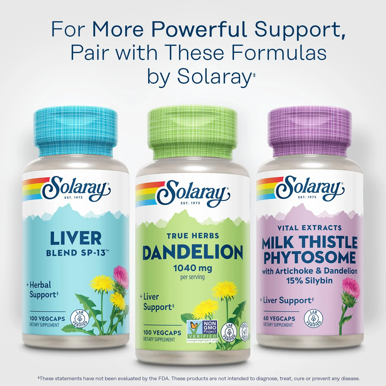 SOLARAY Dandelion Root Supplement - Healthy Kidney and Liver Support - 1,040 mg per Serving - Vegan, Lab Verified, 60-Day Guarantee - 50 Servings, 100 VegCaps - Image 6