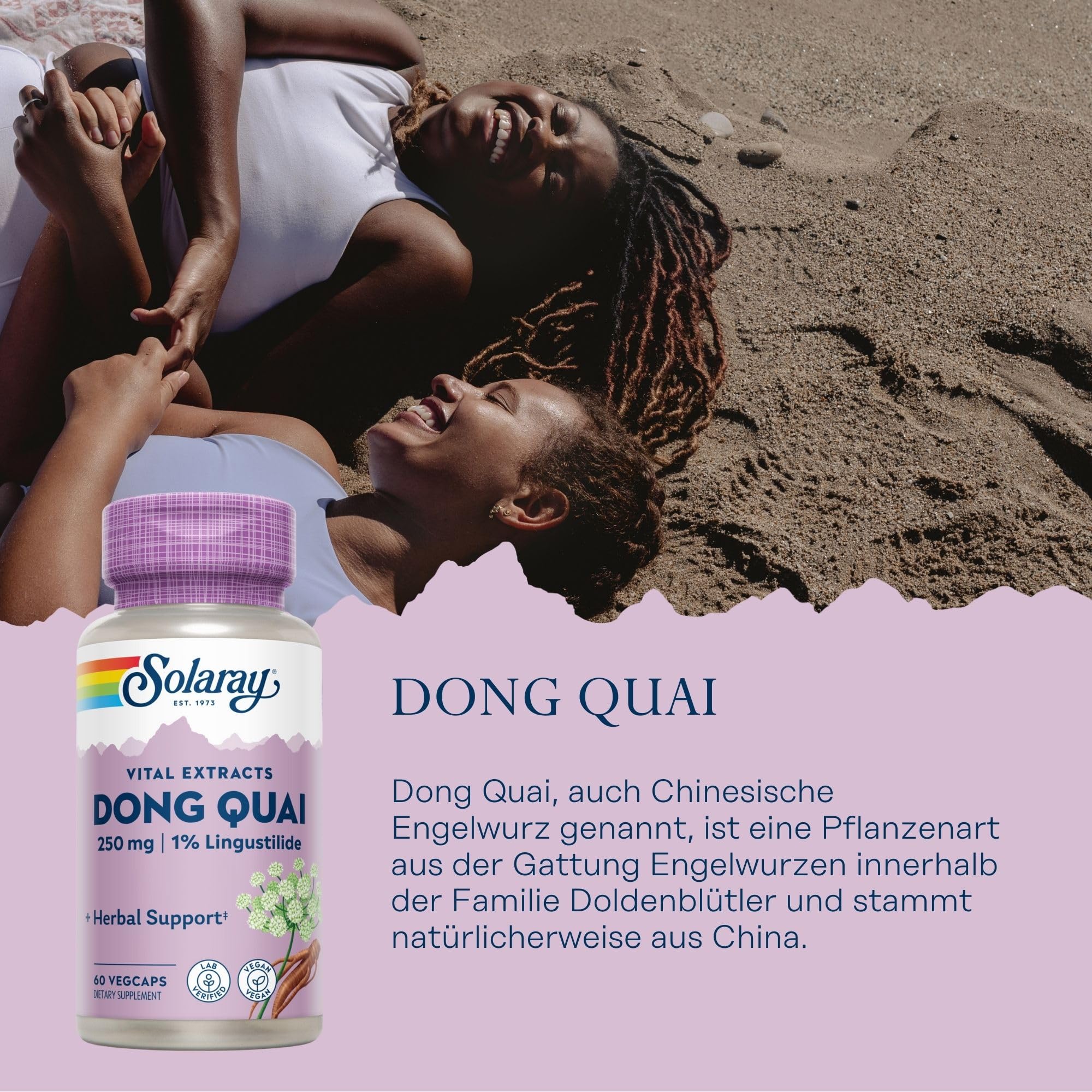 Solaray Dong Quai Root Extract, 250 mg, 60 Count - Image 2