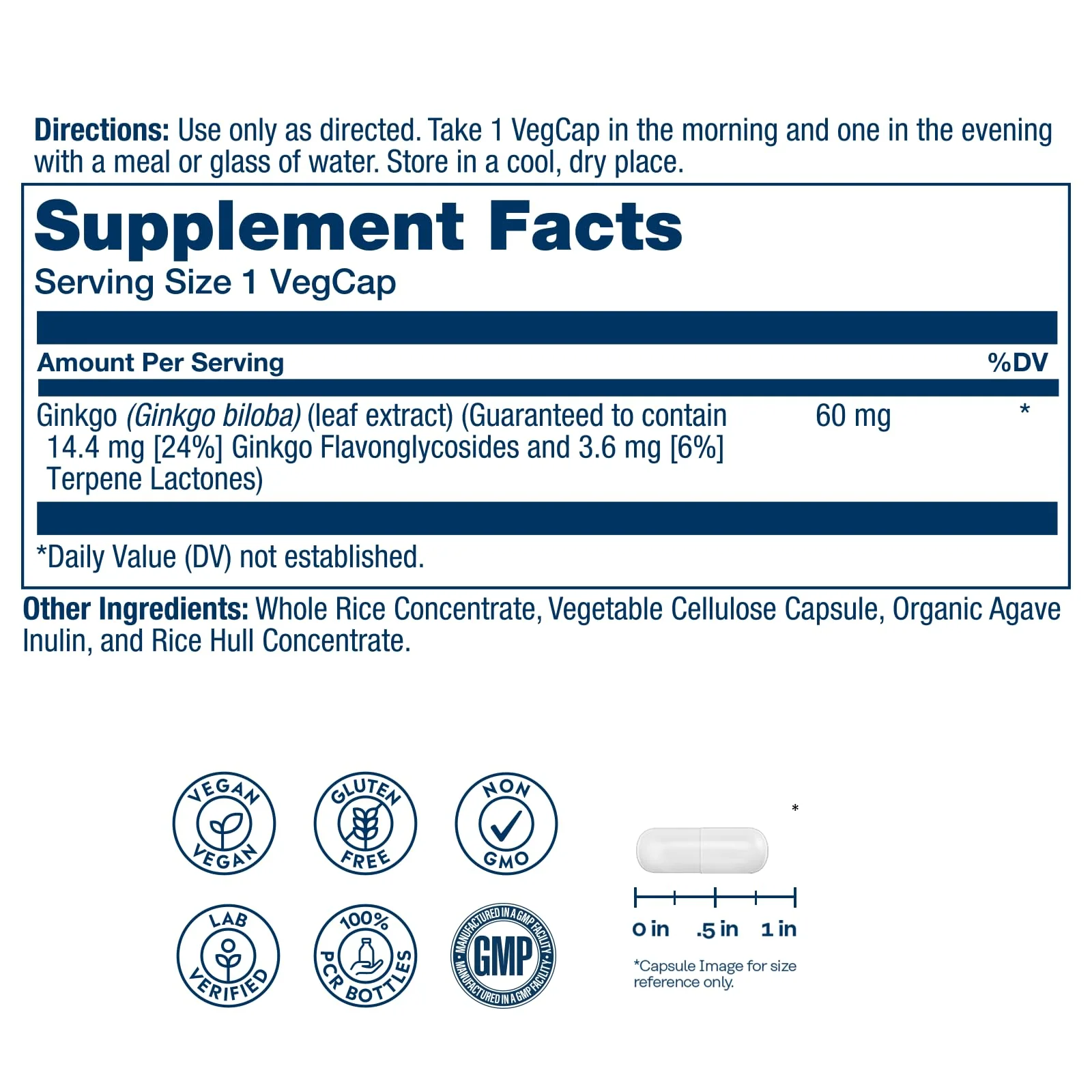 SOLARAY Ginkgo Biloba Extract, Vital Extracts - Brain Supplement - Ginkgo Biloba Capsules for Brain Health and Female Libido Support - Non GMO, Vegan, Gluten Free, 60-Day Guarantee - 60 Servings - Image 2