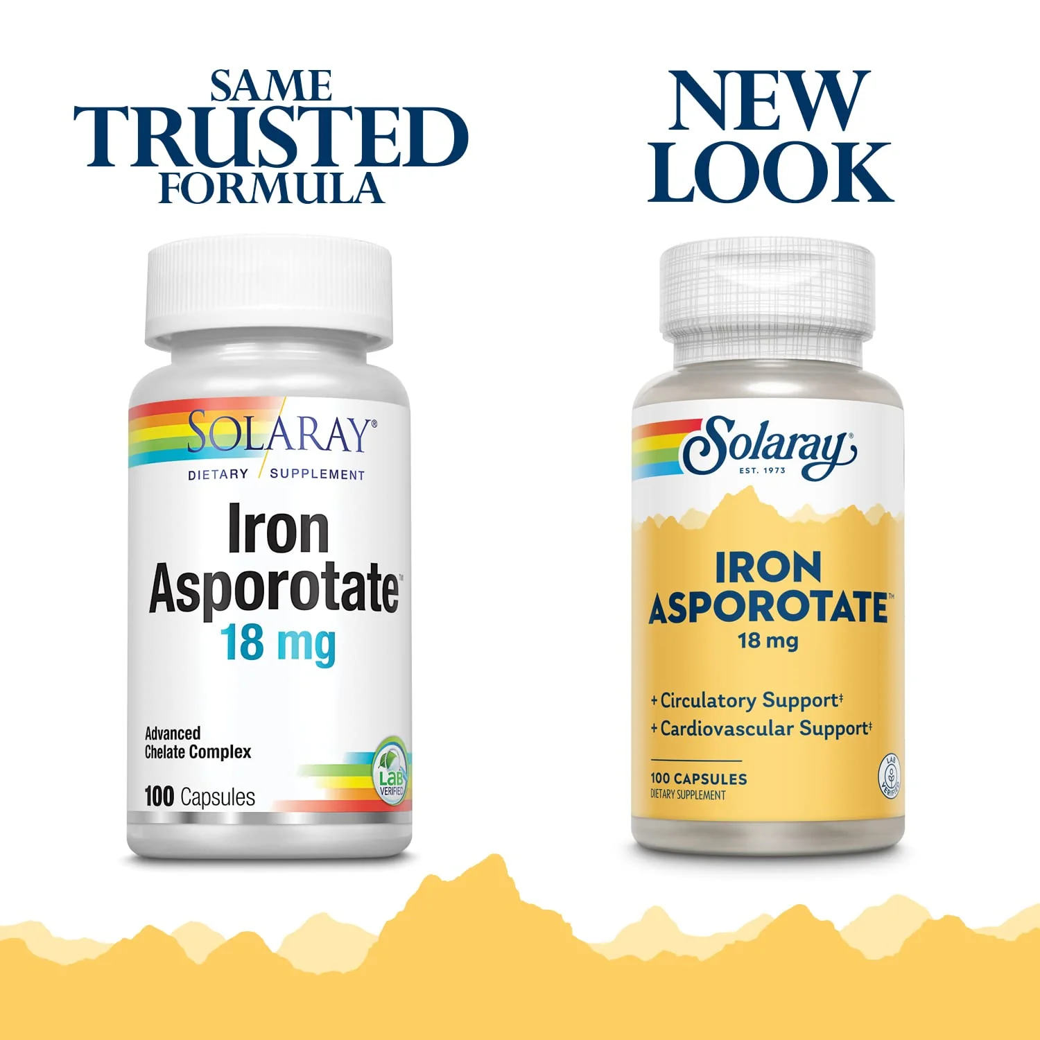 Solaray Iron Asporotate Capsules, 18mg | 100 Count - Image 2