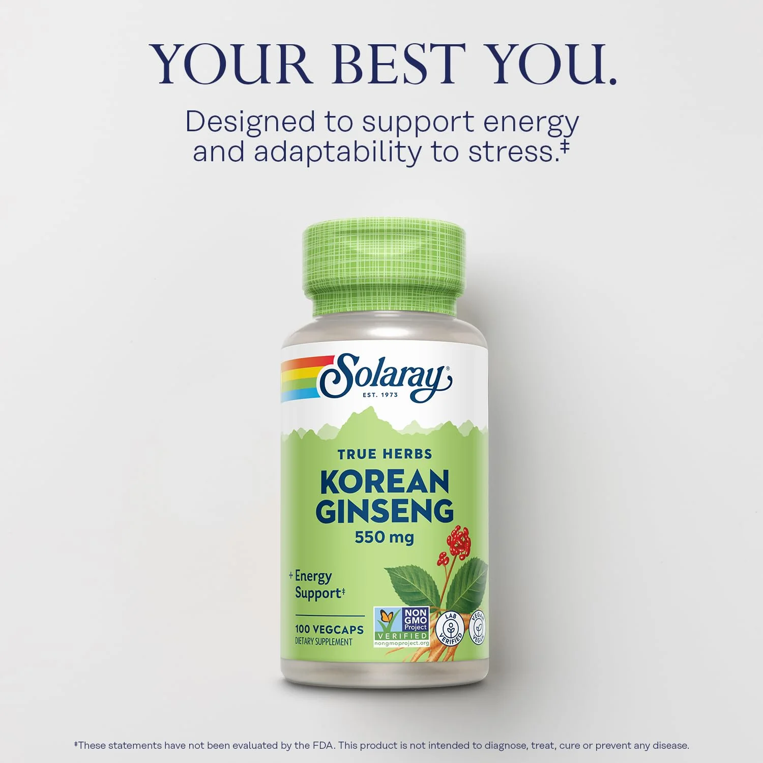 SOLARAY Korean Ginseng 550 mg - Ginseng Root - Stress, Physical Endurance and Energy Supplements - Non-GMO, Vegan, Lab Verified - 100 Servings, 100 VegCaps - Image 3