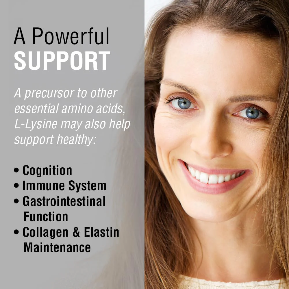 SOLARAY L Lysine 500 mg Capsules - Free-Form Essential Amino Acids Supplement - Powerful Wellness Support with L-Lysine Amino Acid - Lab Verified, 60-Day Guarantee, 120 Servings, 120 VegCaps - Image 4