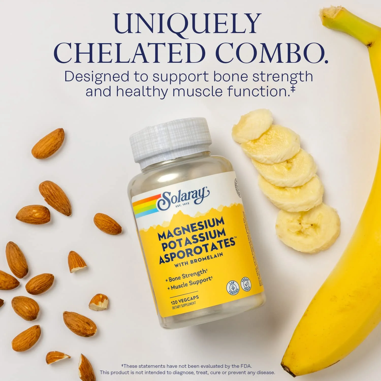Solaray Magnesium and Potassium with Bromelain, Magnesium Potassium Supplement for Heart Health, Electrolyte, and Muscle Support - Gluten Free & Lab Verified - 60 Servings, 120 VegCaps - Image 3