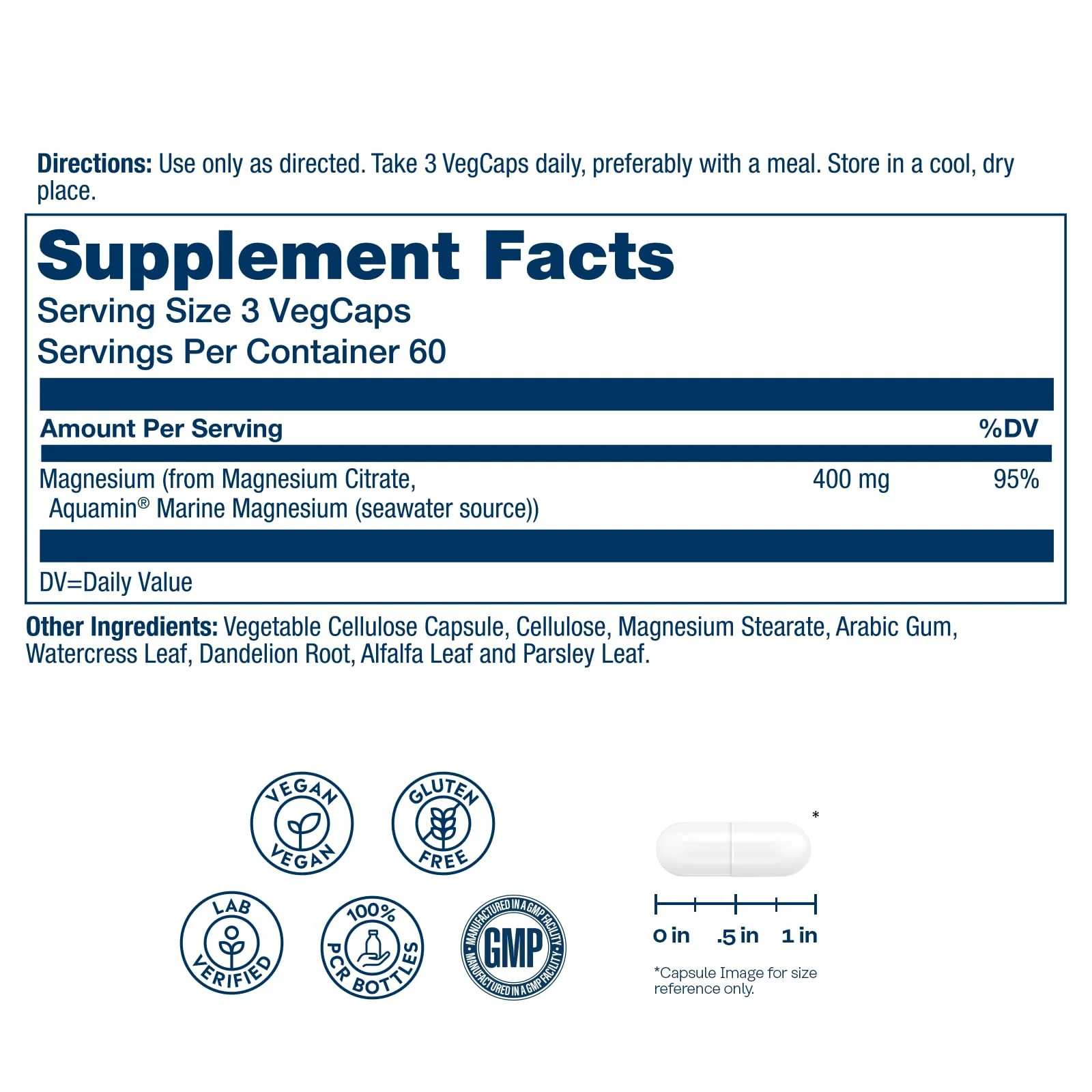 SOLARAY Magnesium Citrate 400mg - Magnesium Supplement - Bone Health, Muscle, Relaxation and Heart Health Support - Vegan, Gluten Free - 60 Servings, 180 VegCaps - Image 6