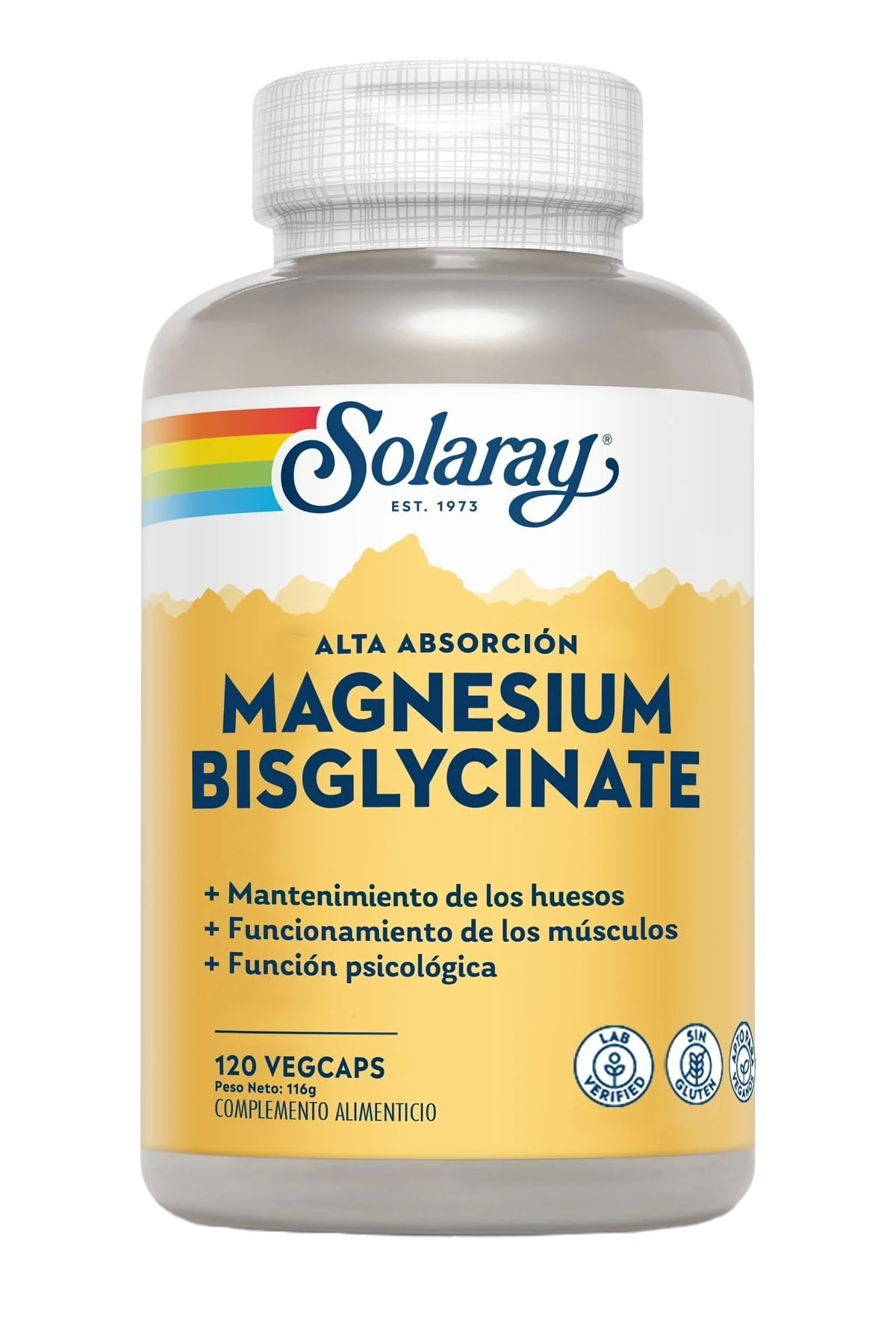 SOLARAY Magnesium Glycinate Capsules, Chelated Magnesium Bisglycinate w/BioPerine, Higher Absorption Magnesium Supplement - Bones, Muscles, Heart Support, Vegan (30 Servings, 120 VegCaps) - Image 5