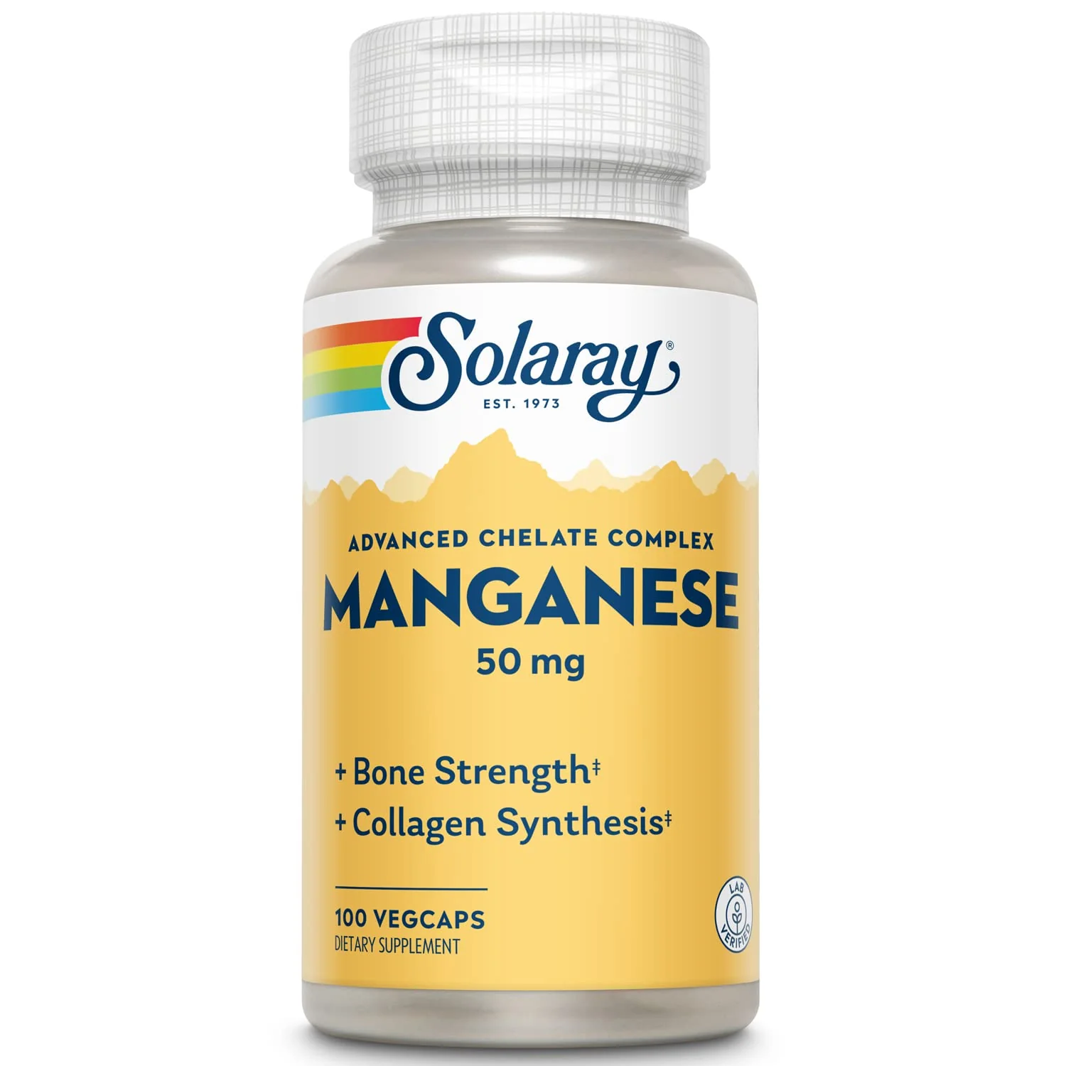 SOLARAY Manganese Supplement 50 mg - Essential Trace Minerals - Advanced Trace Mineral Supplements for Bone Strength and Bone Health Support - Lab Verified, 60-Day Guarantee, 100 Servings, 100 VegCaps - Image 2