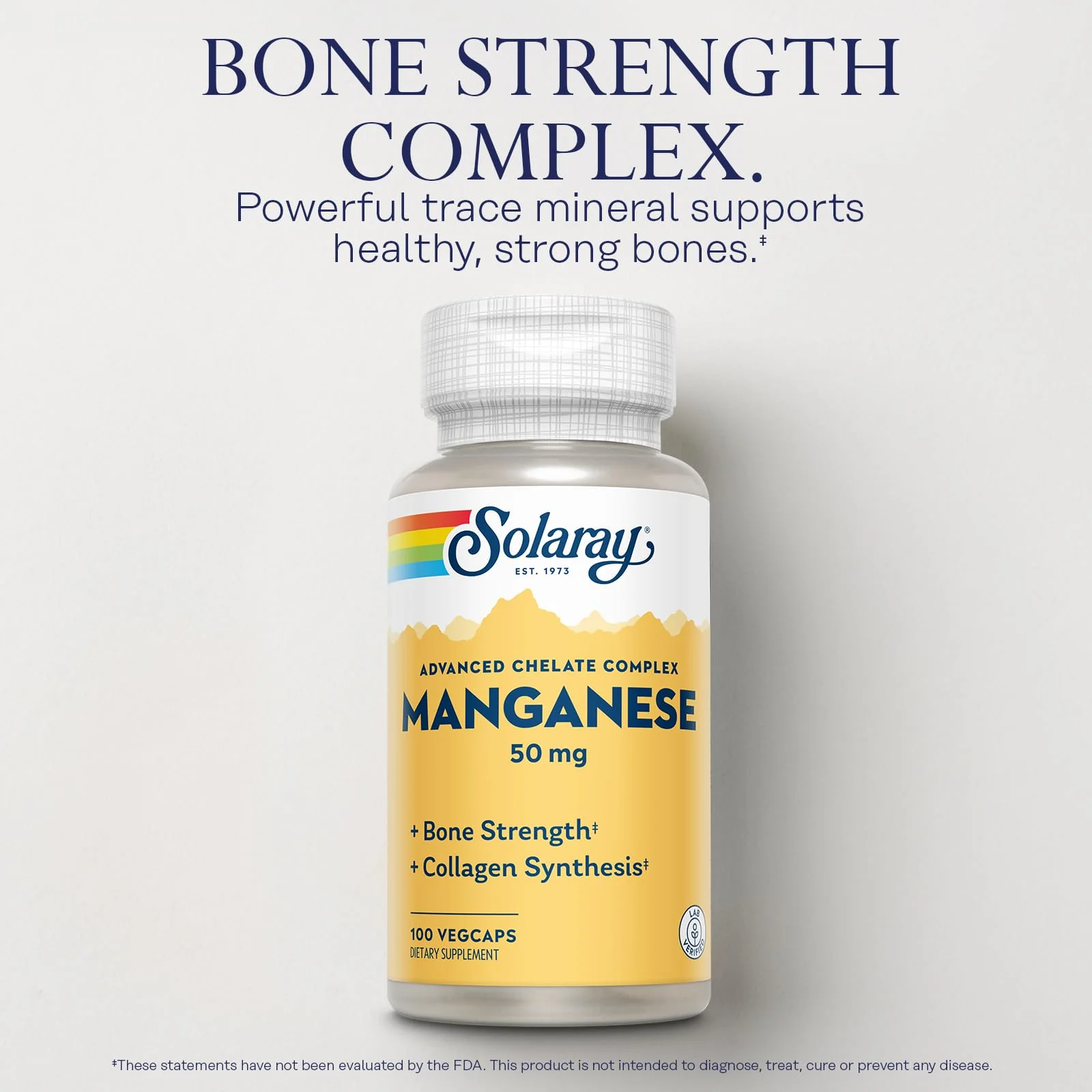 SOLARAY Manganese Supplement 50 mg - Essential Trace Minerals - Advanced Trace Mineral Supplements for Bone Strength and Bone Health Support - Lab Verified, 60-Day Guarantee, 100 Servings, 100 VegCaps - Image 3