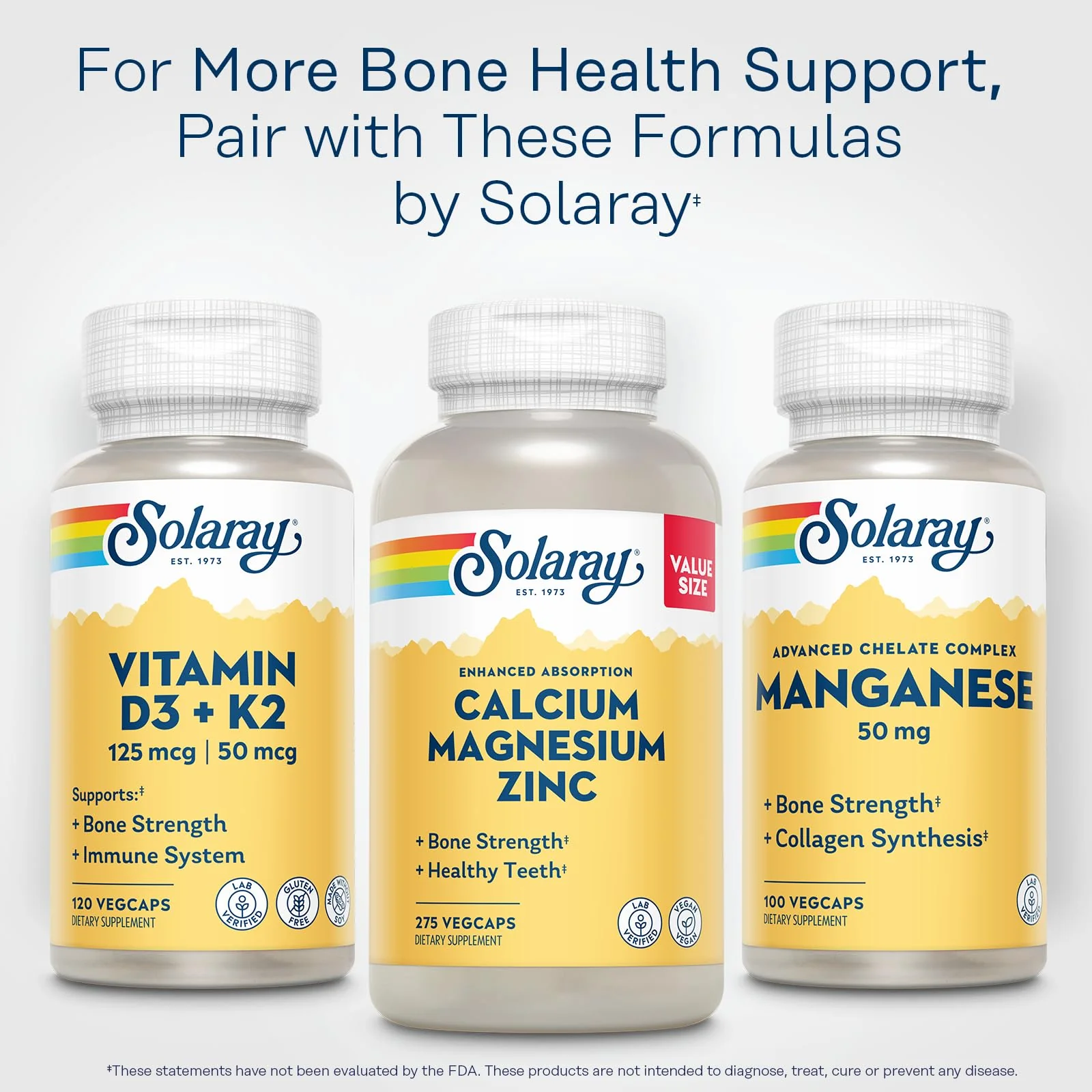 SOLARAY Manganese Supplement 50 mg - Essential Trace Minerals - Advanced Trace Mineral Supplements for Bone Strength and Bone Health Support - Lab Verified, 60-Day Guarantee, 100 Servings, 100 VegCaps - Image 7