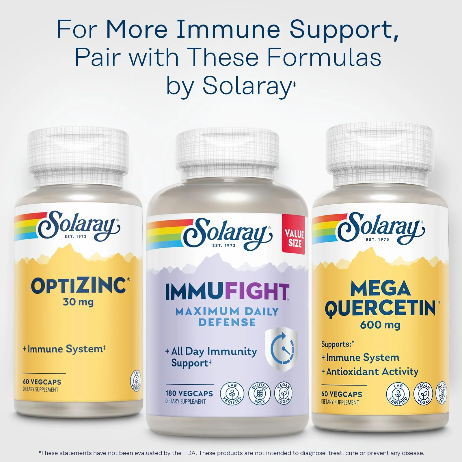 SOLARAY Mega Quercetin with Bromelain, Vitamin C and Bioflavonoids - Antioxidant and Immune Support Supplement, Hearth Health and Blood Pressure Support - Vegan, 60-Day Guarantee, 60 Serv, 60 VegCaps - Image 6