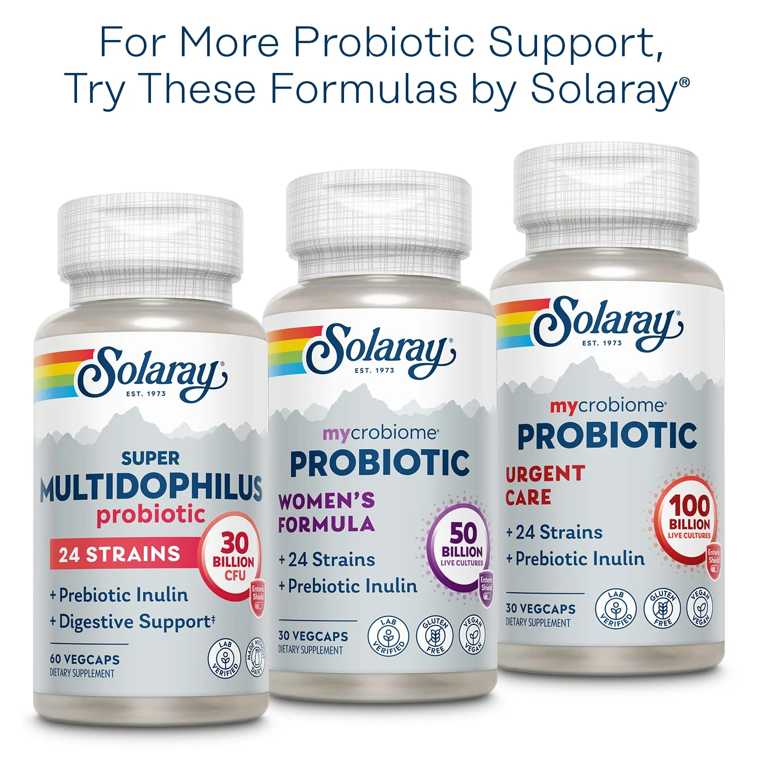 Solaray Multidophilus 12 Strain Probiotic 20 Billion CFU, Probiotics for Digestive Health for Women and Men, Daily Gut Health Support Complex with Prebiotic Inulin, No Dairy - 100 VegCaps - Image 6