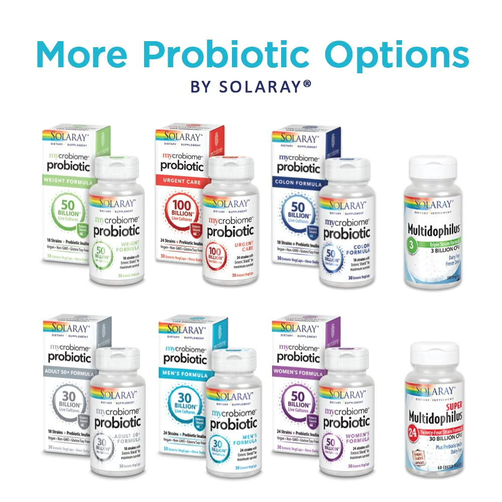 Solaray Multidophilus 12 Strain Probiotic 20 Billion CFU, Probiotics for Digestive Health for Women and Men, Daily Gut Health Support Complex with Prebiotic Inulin, No Dairy - 100 VegCaps - Image 7