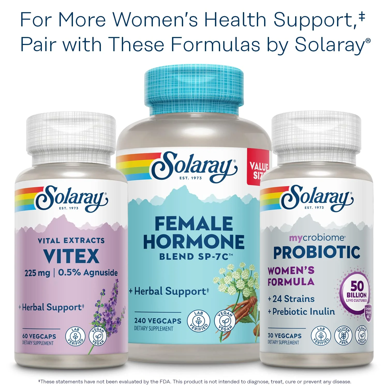 SOLARAY Once Daily Phytoestrogen - Phyto Estrogen Supplement for Women with Black Cohosh, Dong Quai, Wild Yam, Soy Isoflavones - Women's Health Support - 60-Day Guarantee, 30 Servings, 30 VegCaps - Image 2