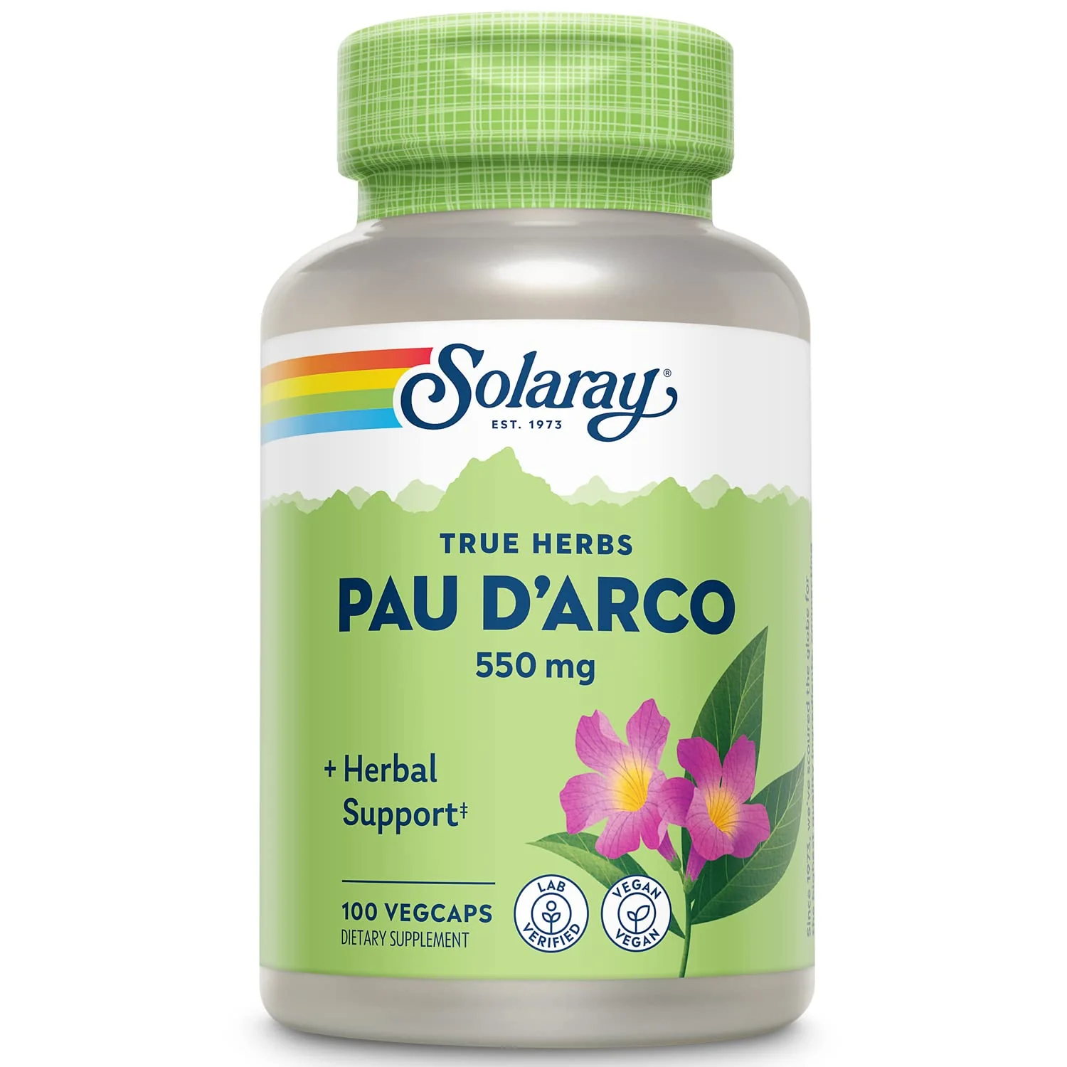 Solaray PAU D'arco Inner Bark Capsules, 510 mg | 33 Servings, 100 Count - Image 2