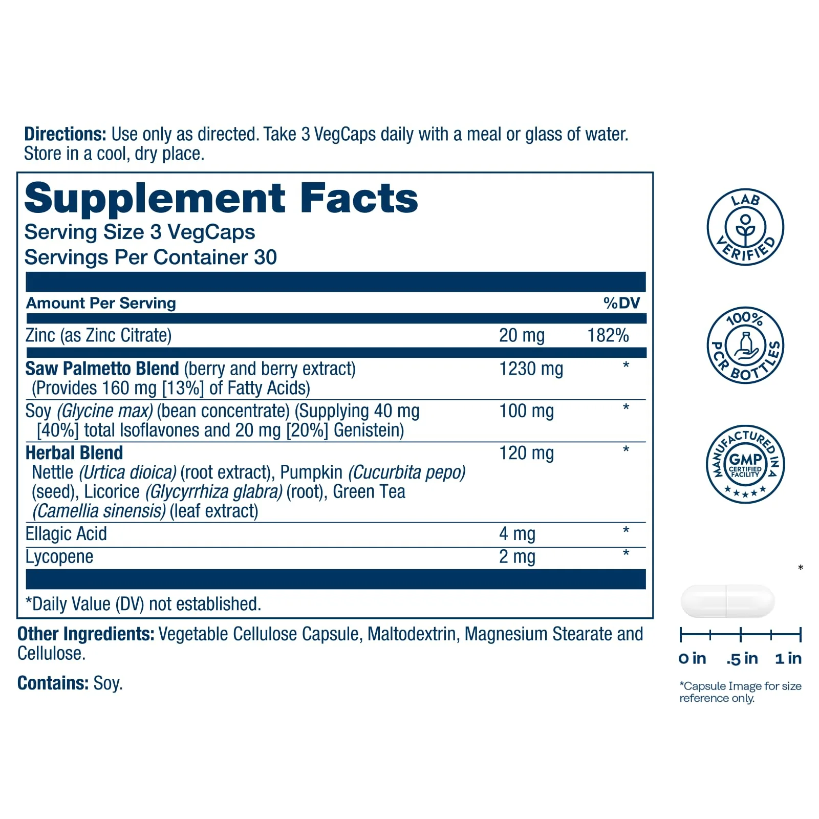 SOLARAY Prostate Defense - Prostate Health Supplements - Men's Wellness Support with Saw Palmetto, Zinc, Nettle, Pumpkin Seed Extract, Green Tea, Licorice - 60-Day Guarantee, 30 Servings, 90 VegCaps - Image 2