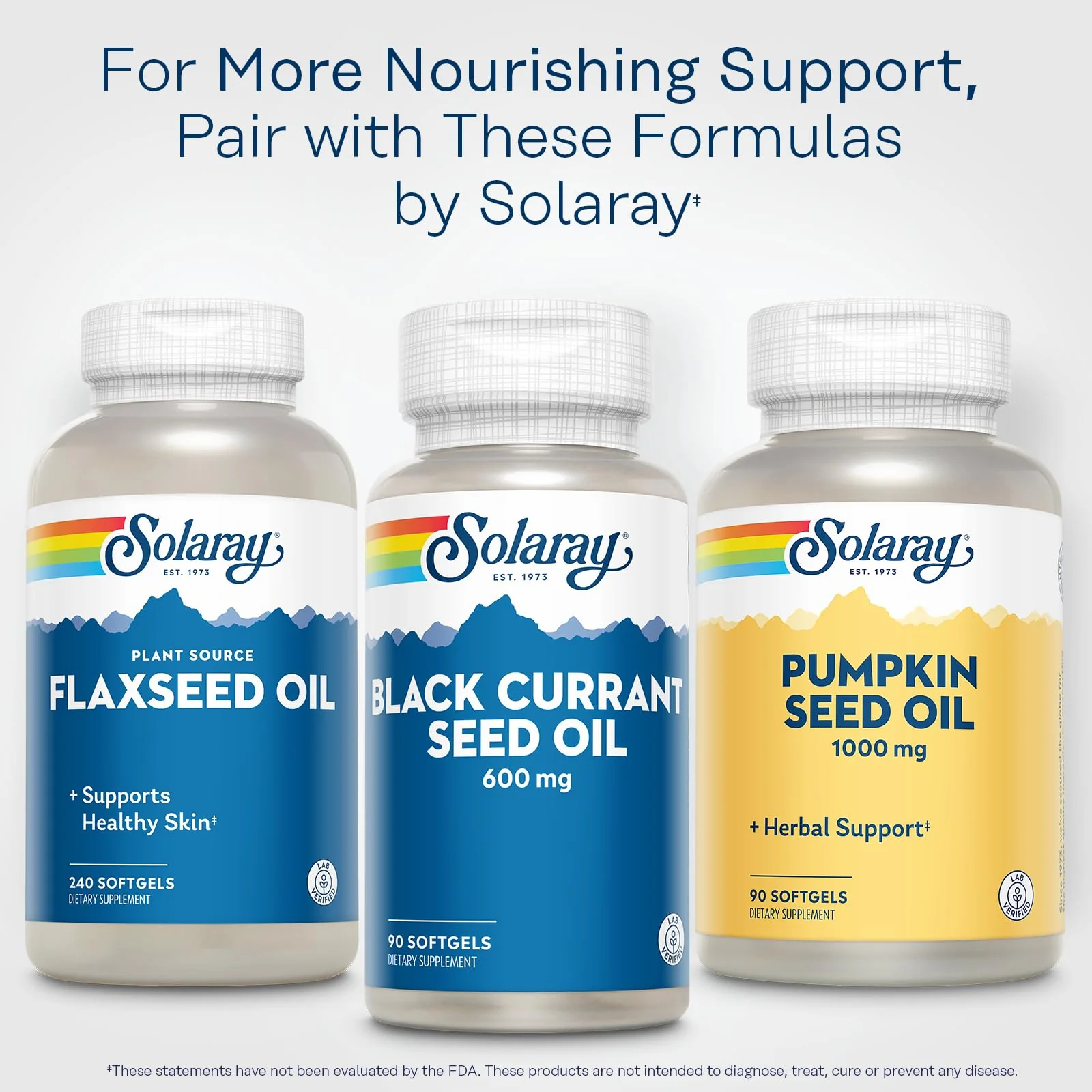 SOLARAY Pumpkin Seed Oil 1000 mg - Source of Omega 6 and Omega 9 Essential Fatty Acids and Plant Sterols - Pressed from Pumpkin Seeds - Lab Verified, 60-Day Guarantee, 90 Servings, 90 Softgels - Image 7